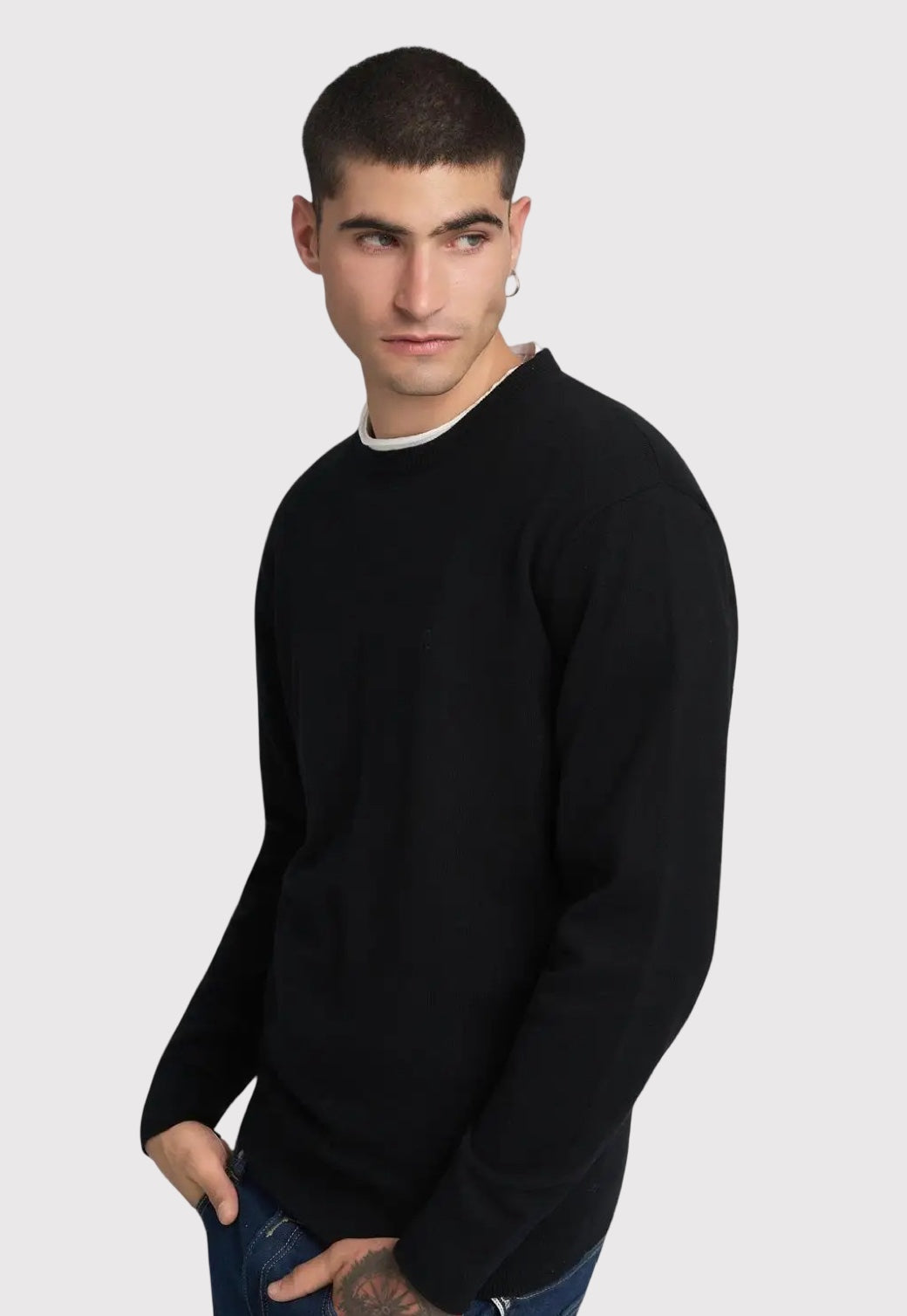 סווטשרט לגברים בצבע שחור