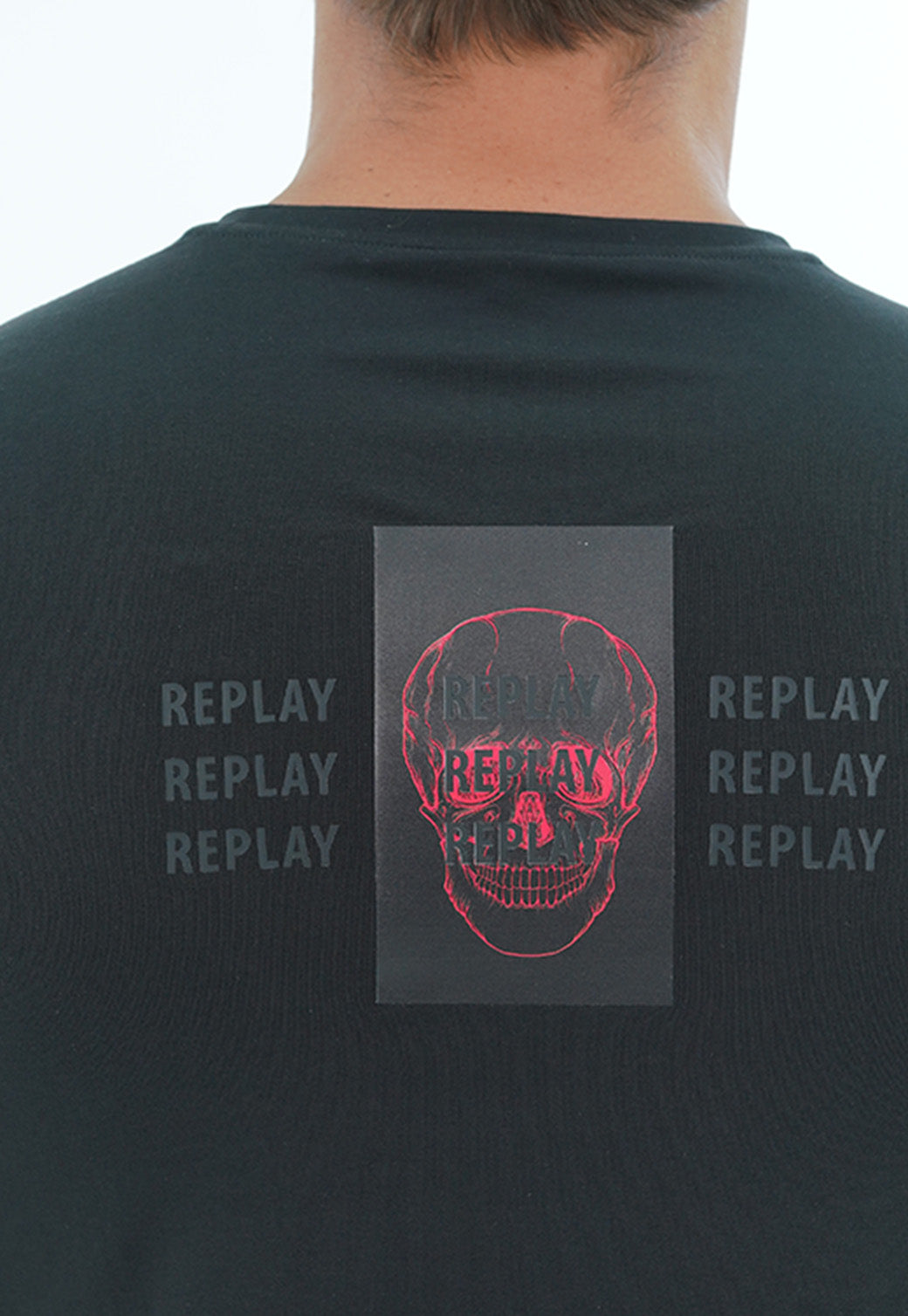 טי שירט לייקרה ארוכה עם הדפס גולגולת בגב גברים