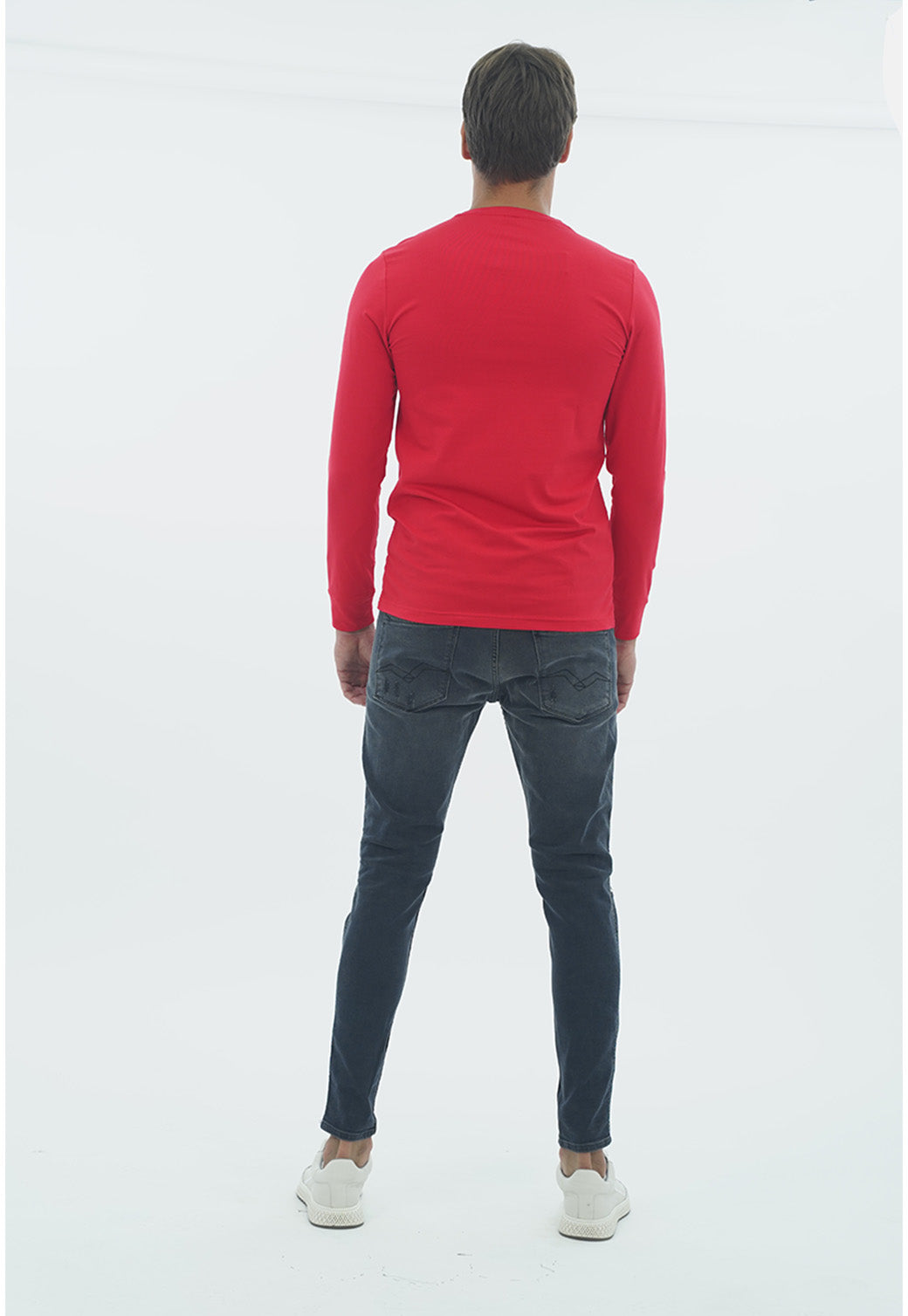 טי-שירט לגברים בצבע אדום עם הדפס גרפי