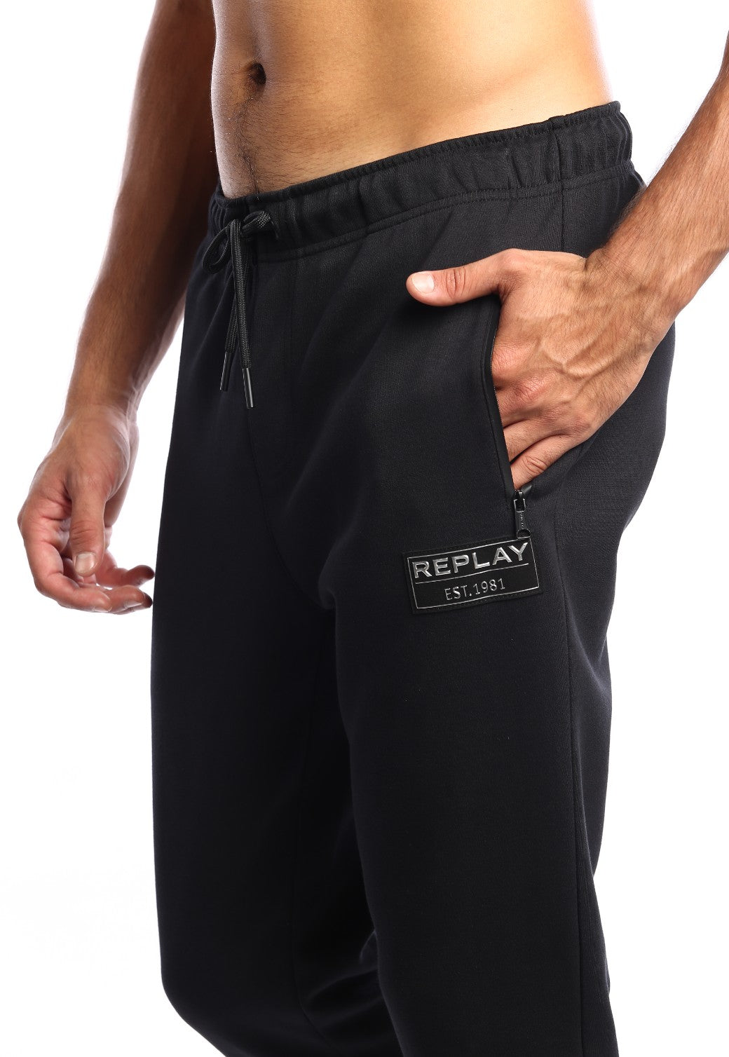 מכנסי טרנינג אינטרלוק ארוך לוגו צד שמאל גברים