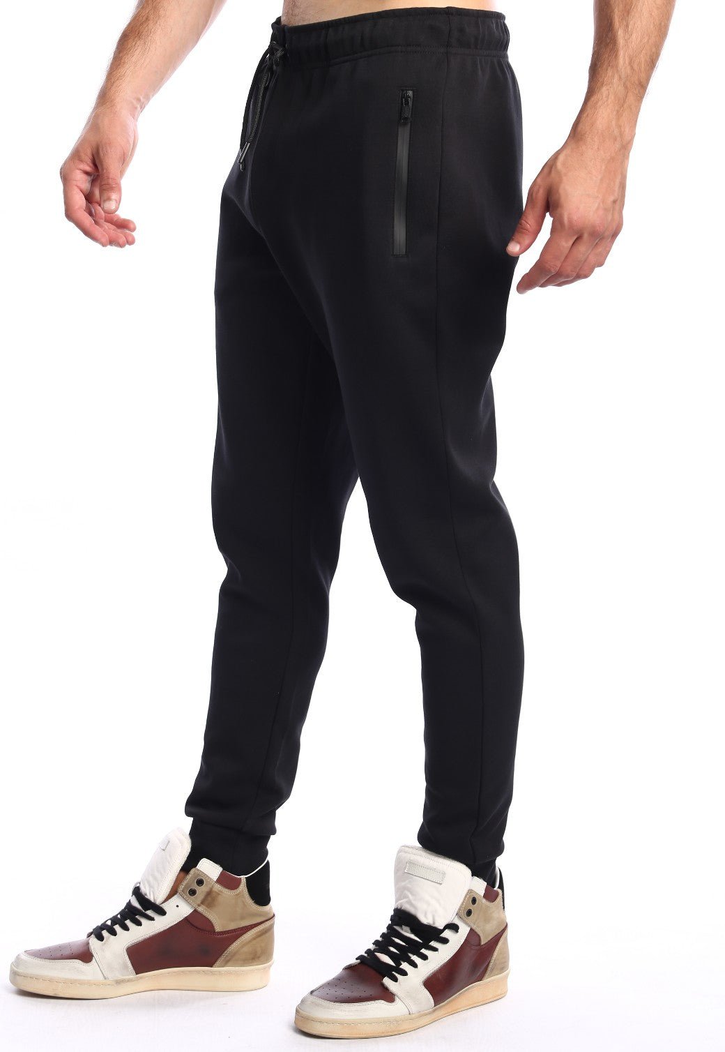 מכנסי טרנינג אינטרלוק ארוך לוגו גדול מאחורה צד ימין | גברים BLACK / L