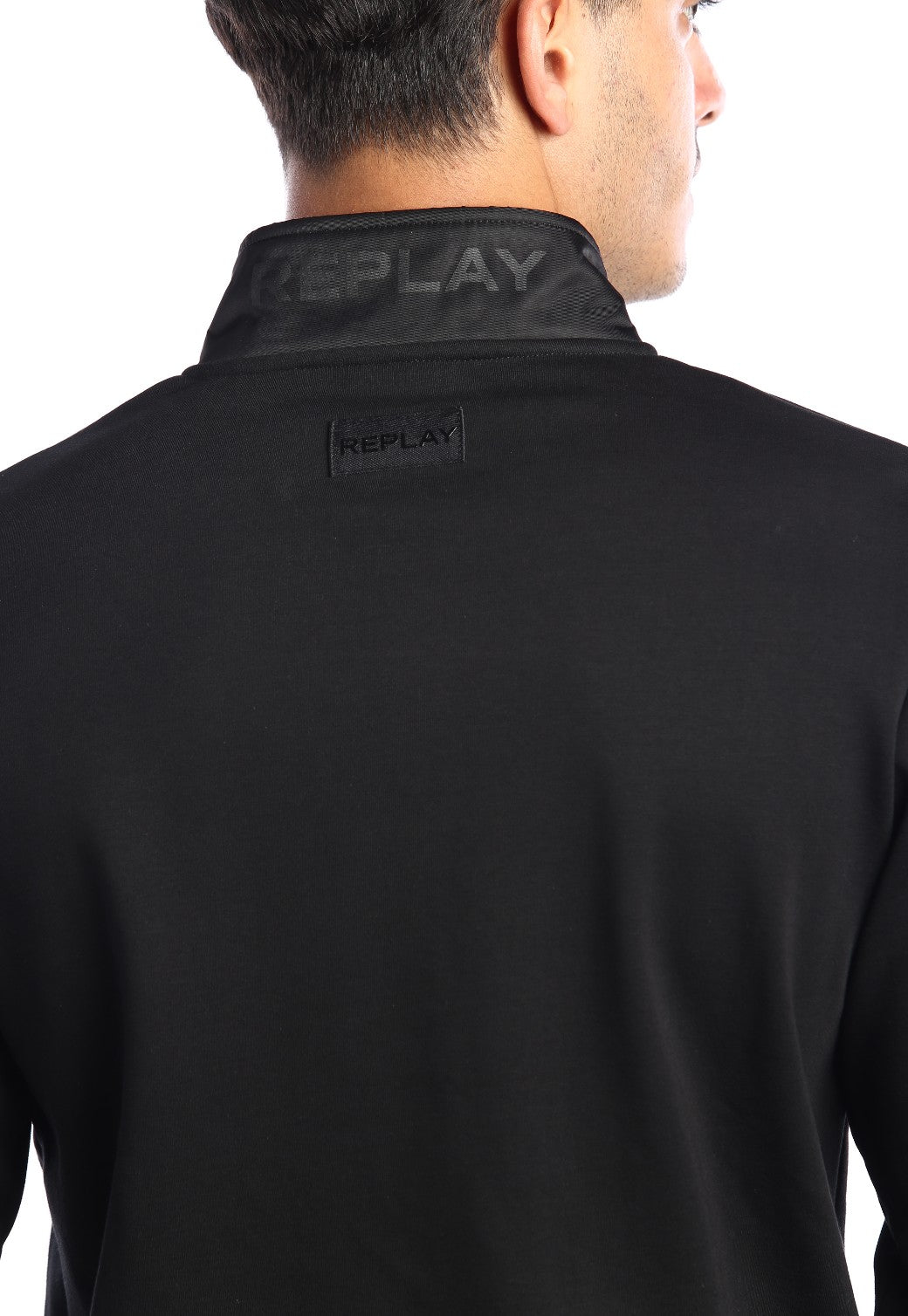 ג'קט בטנת וולור פנימית ארוך לוגו בחזה | גברים BLACK / L