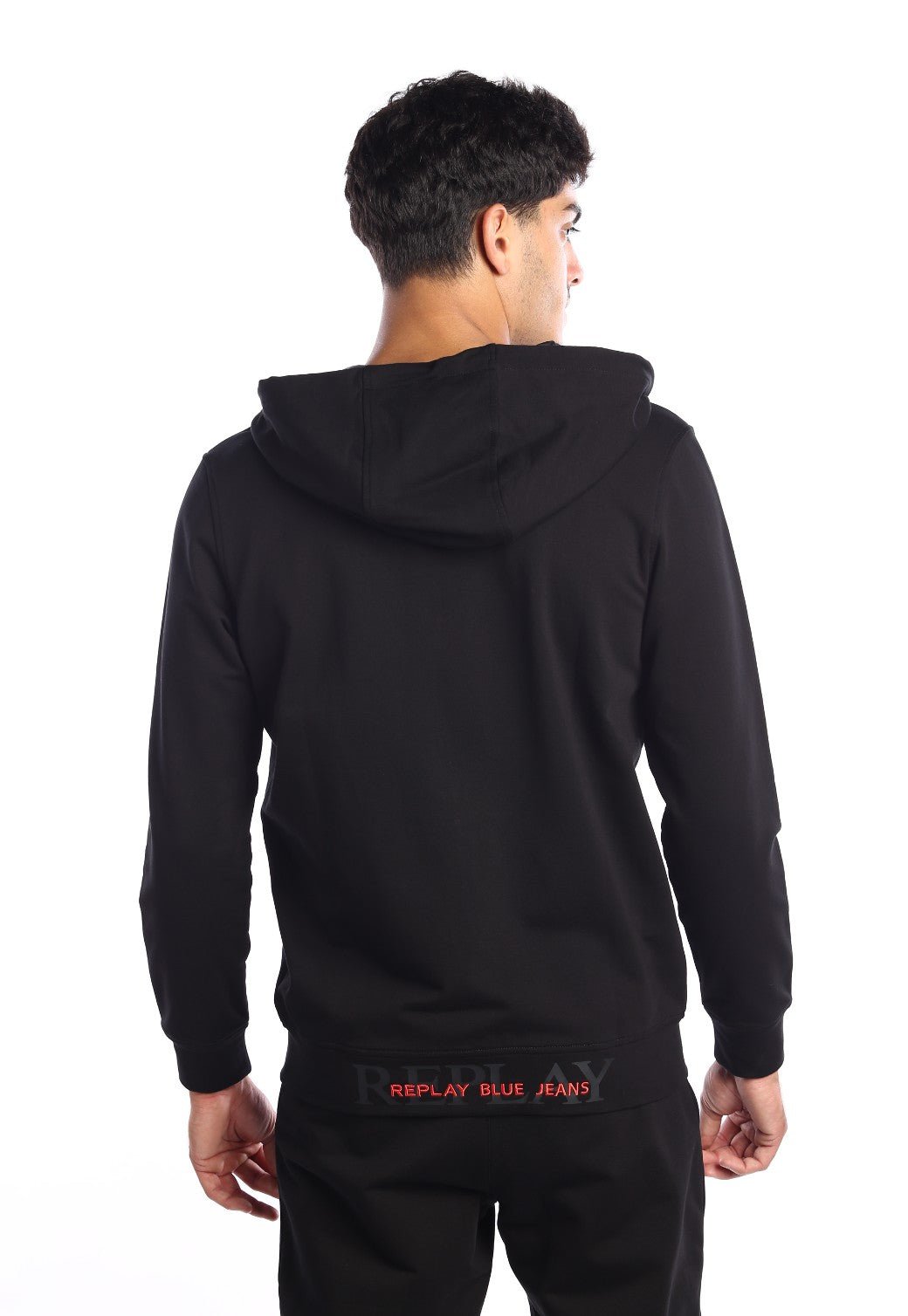 קפוצ'ון רוכסן פרנץ' טרי ארוך לוגו גדול בגב | גברים BLACK / L