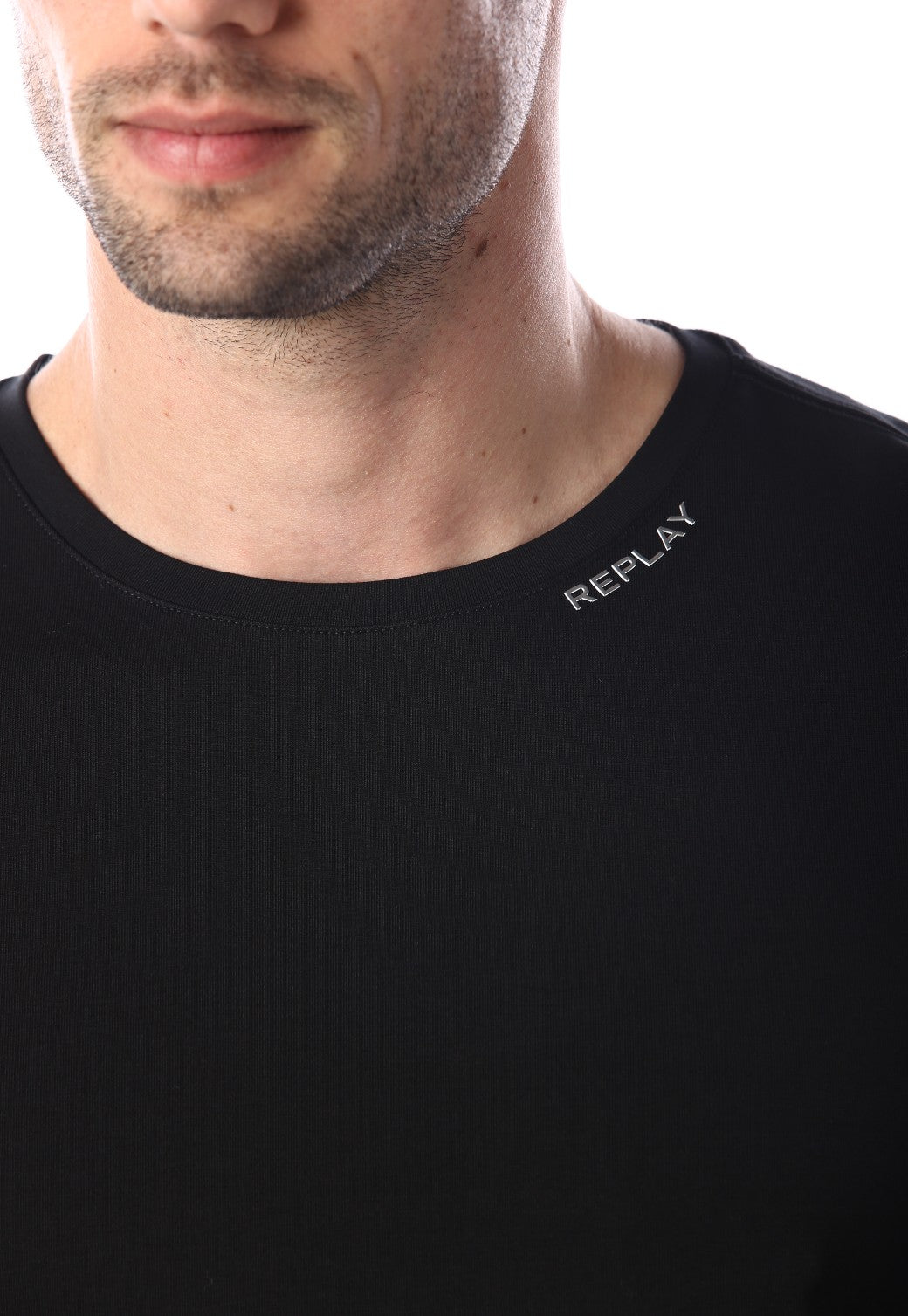 טי שירט ארוכה הדפס לוגו קטן | גברים SILVER / L