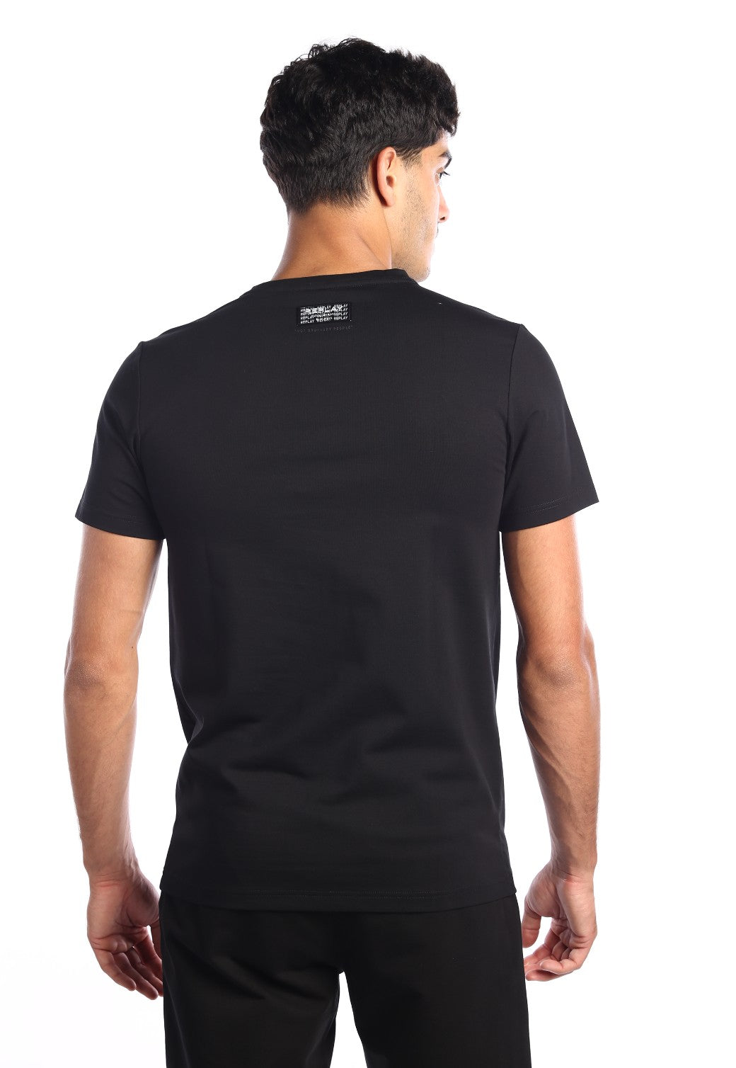 טי שרט לייקרה קצרה לוגו גדול בצד ימין גברים