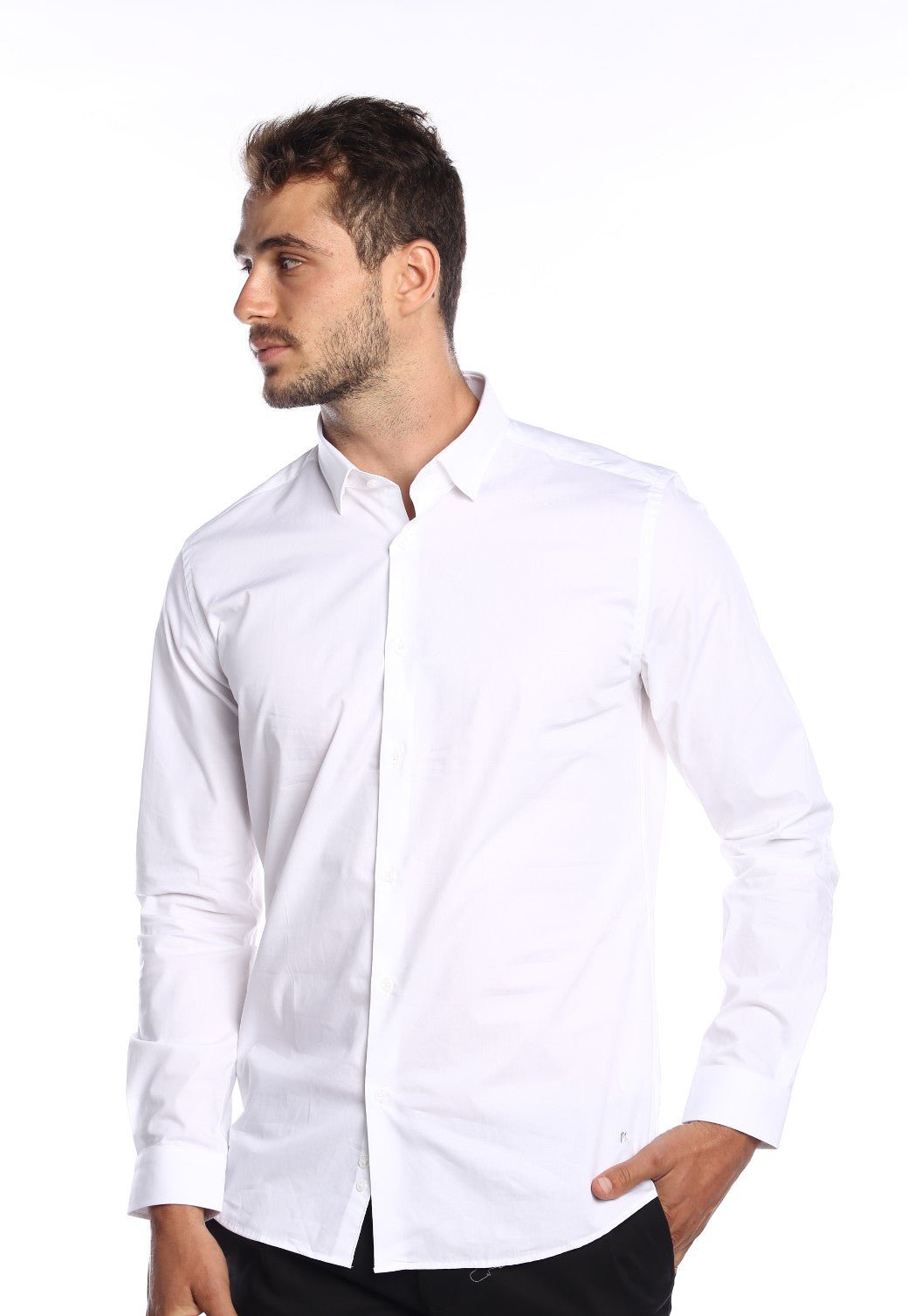 חולצה מכופתרת Slim Fit | גברים WHITE / L