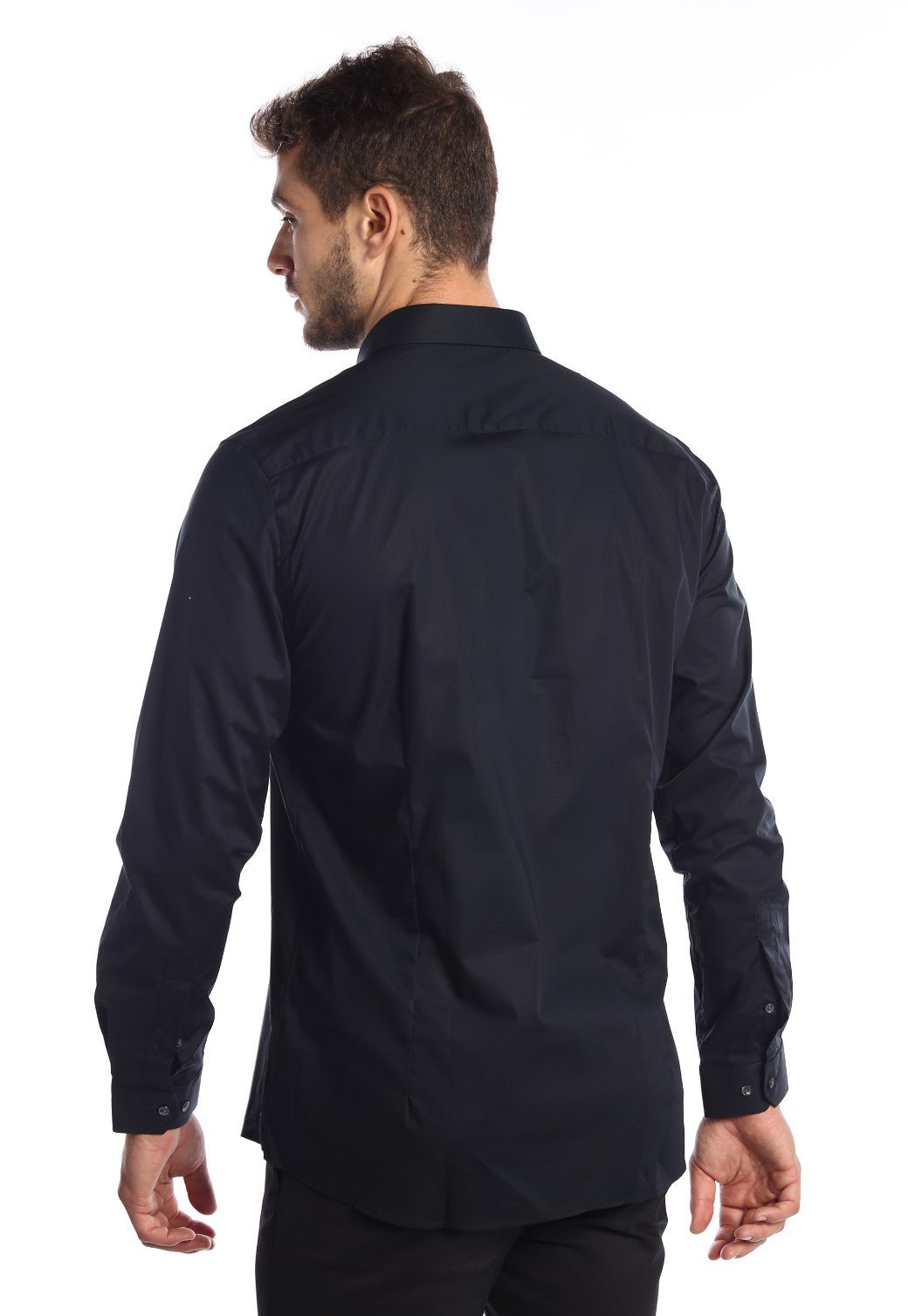 חולצה מכופתרת Slim Fit | גברים BLACK / L