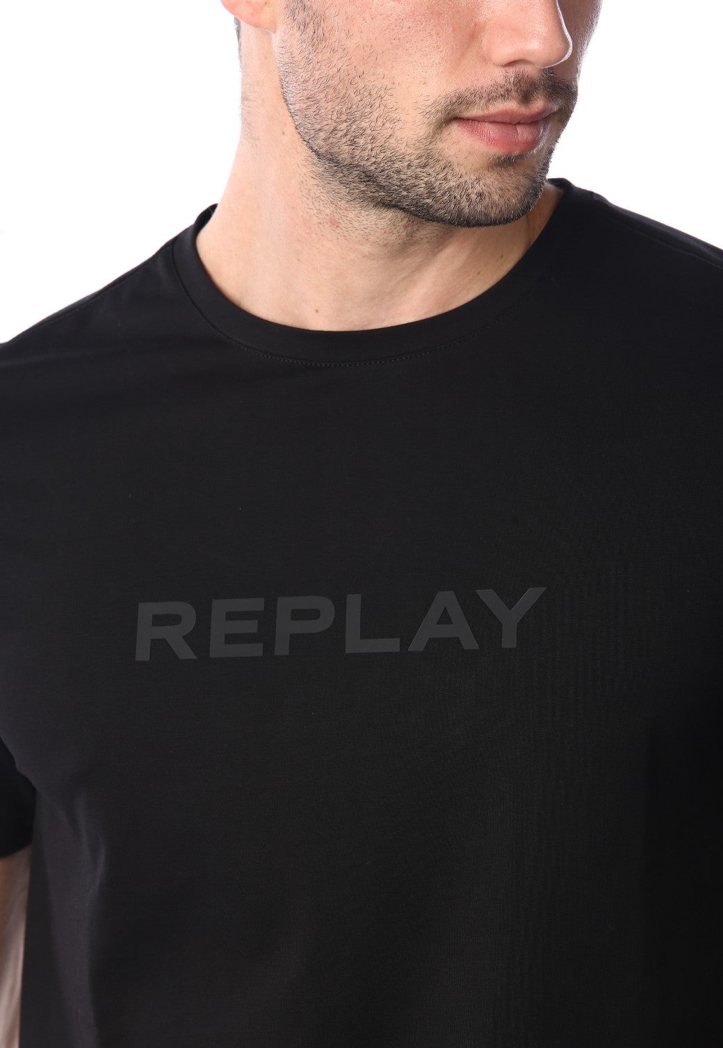 טי שירט קצרה עם הדפס לוגו | גברים BLACK / L
