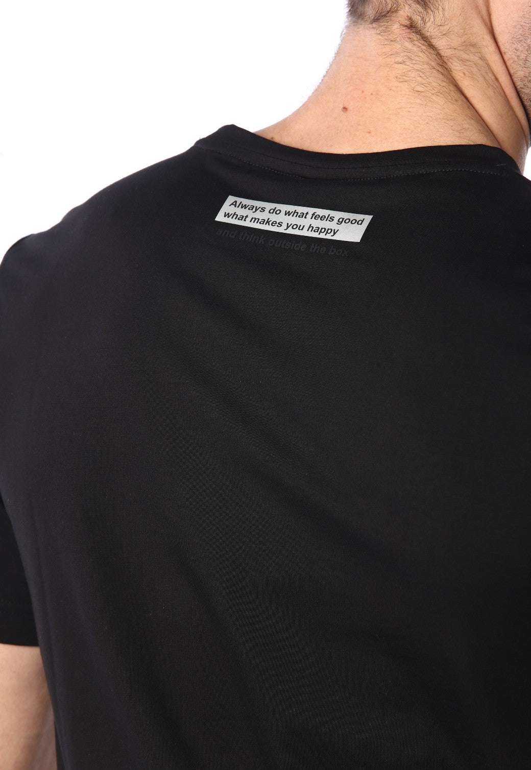 טי שירט קצרה עם הדפס לוגו | גברים BLACK / L