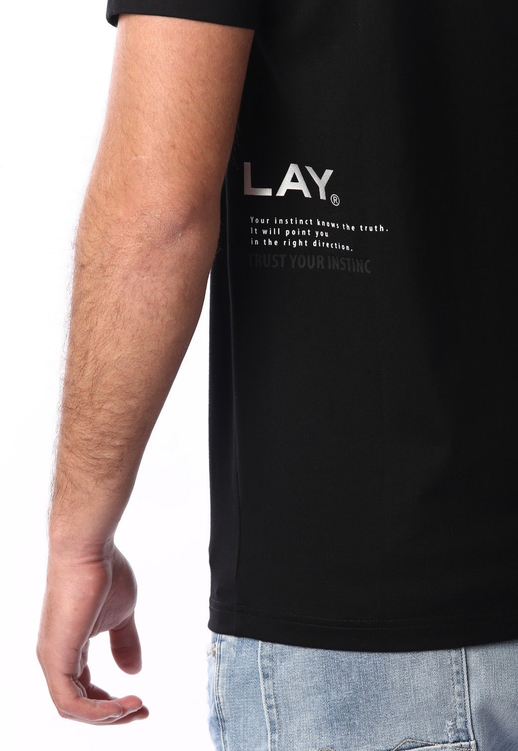 טי שירט קצרה עם הדפס לוגו | גברים BLACK / L