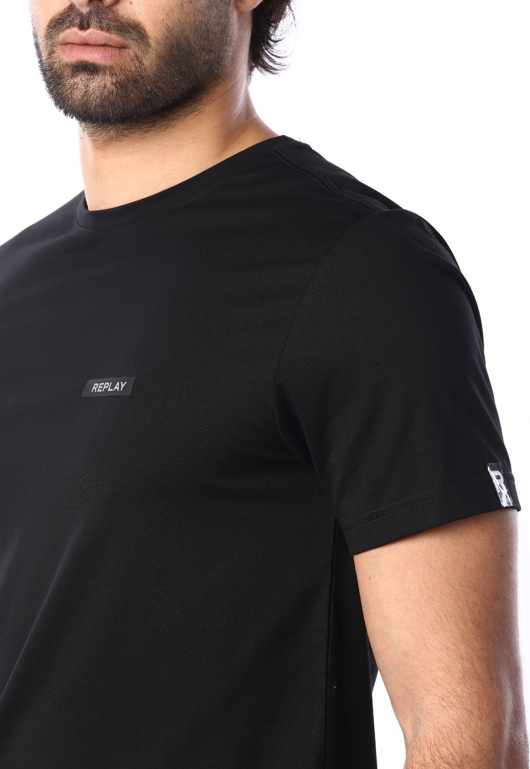 טי שירט קצרה עם הדפס לוגו | גברים BLACK / L