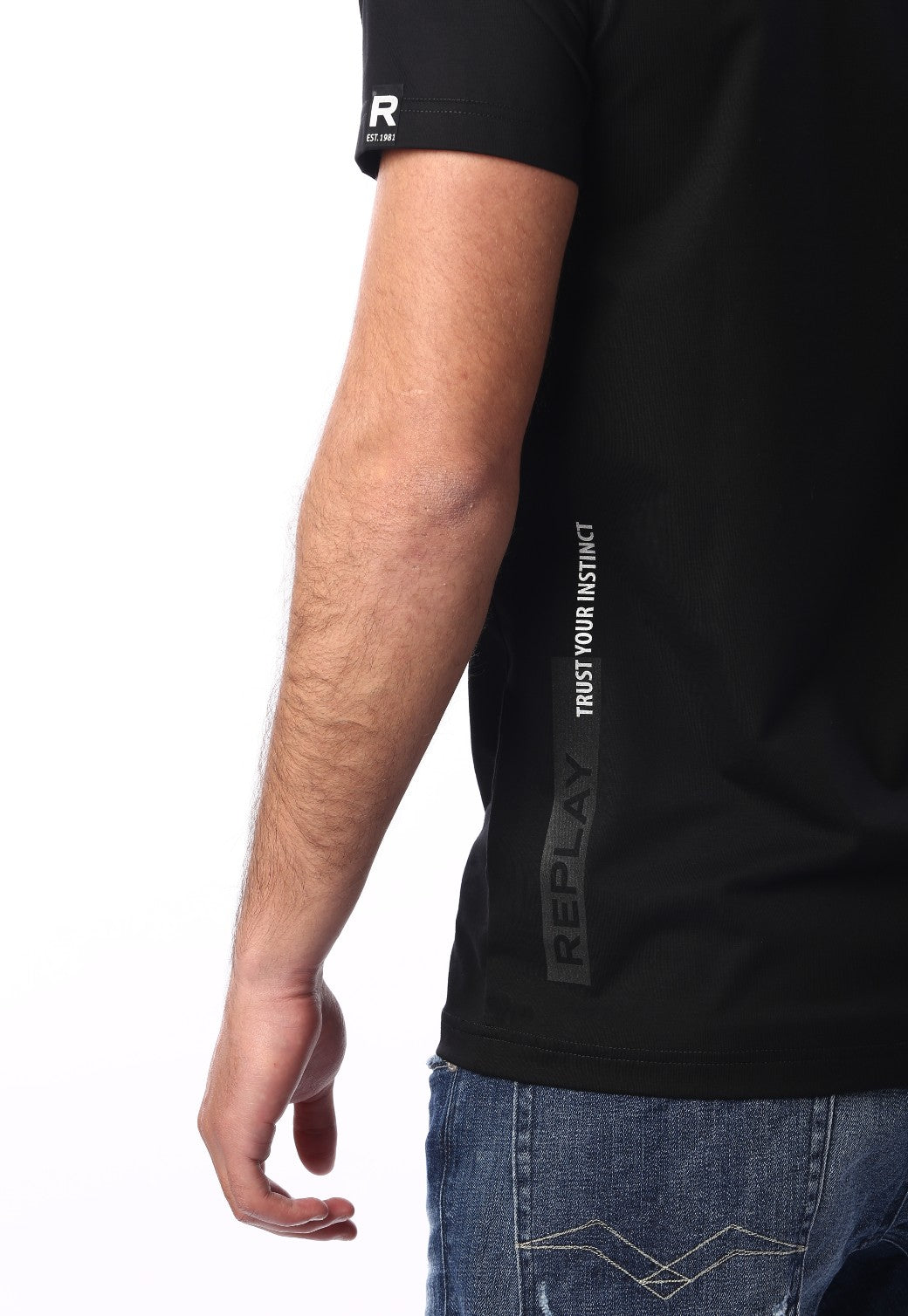 טי שירט קצרה עם הדפס לוגו | גברים BLACK / L