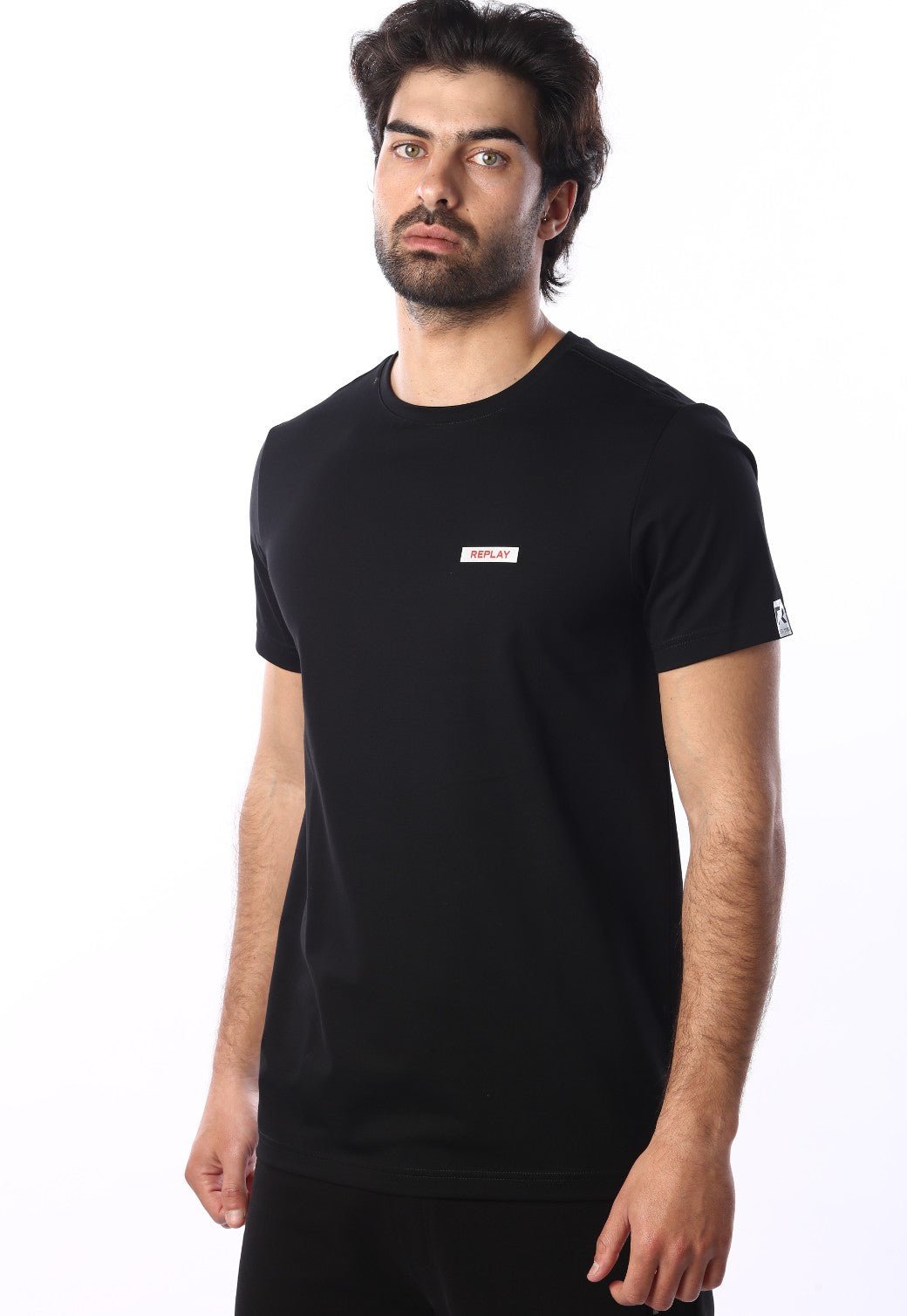 טי שירט קצרה עם הדפס לוגו | גברים BLACK / L