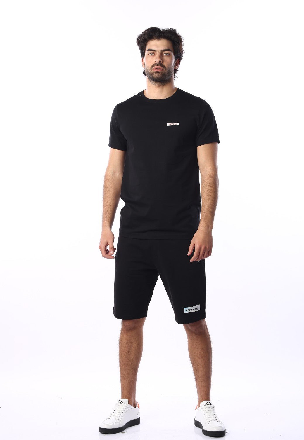 טי שירט קצרה עם הדפס לוגו | גברים BLACK / L