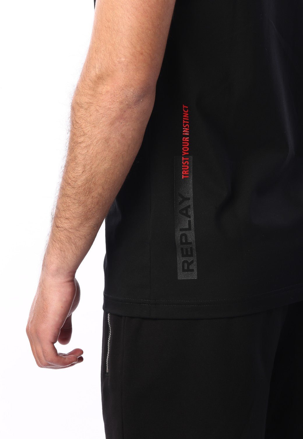 טי שירט קצרה עם הדפס לוגו | גברים BLACK / L