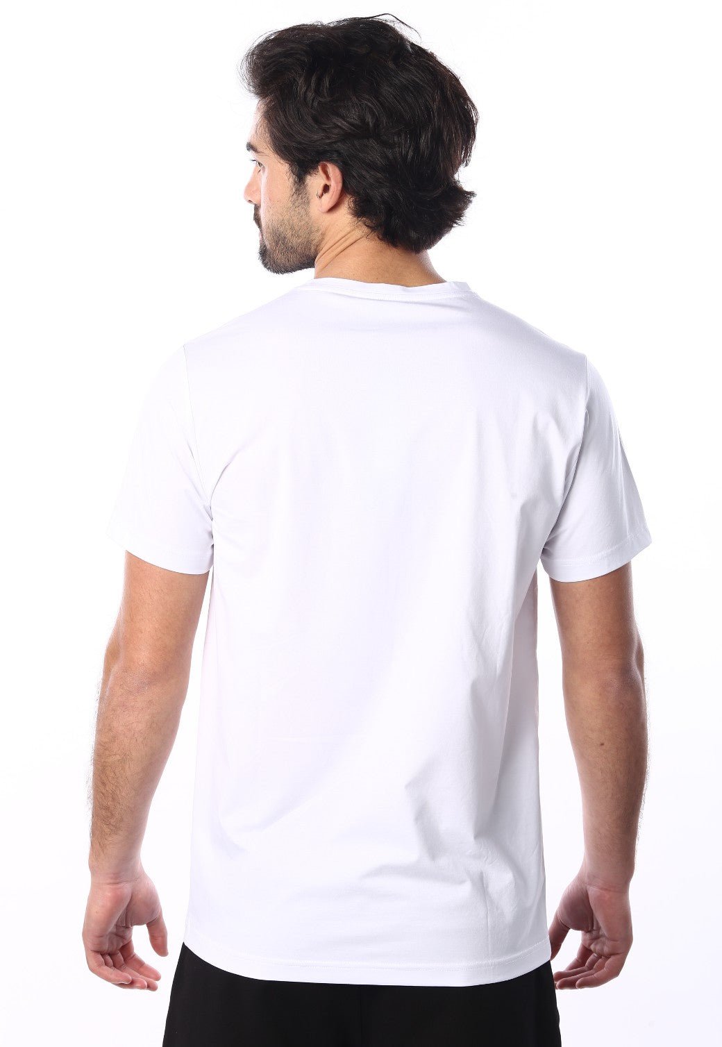 טי שירט קצרה עם לוגו R | גברים WHITE / L