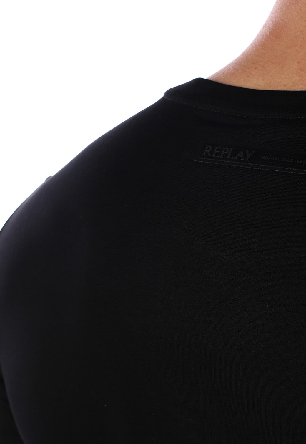 טי שירט קצרה עם לוגו R | גברים BLACK / L