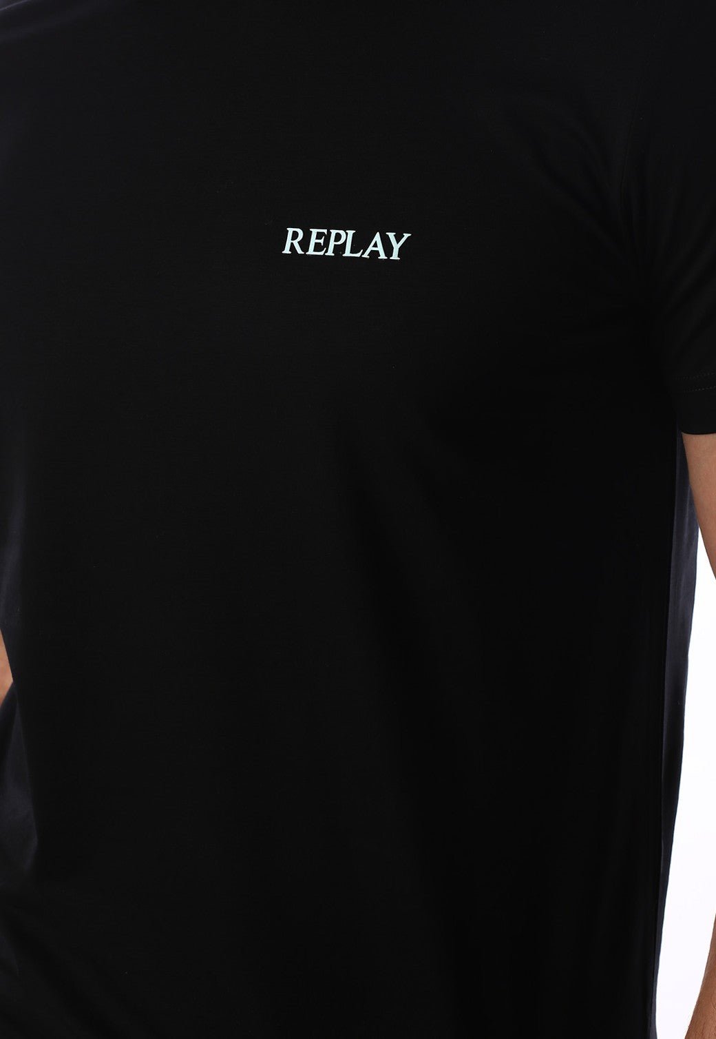 טי שירט קצרה עם לוגו R | גברים BLACK / L