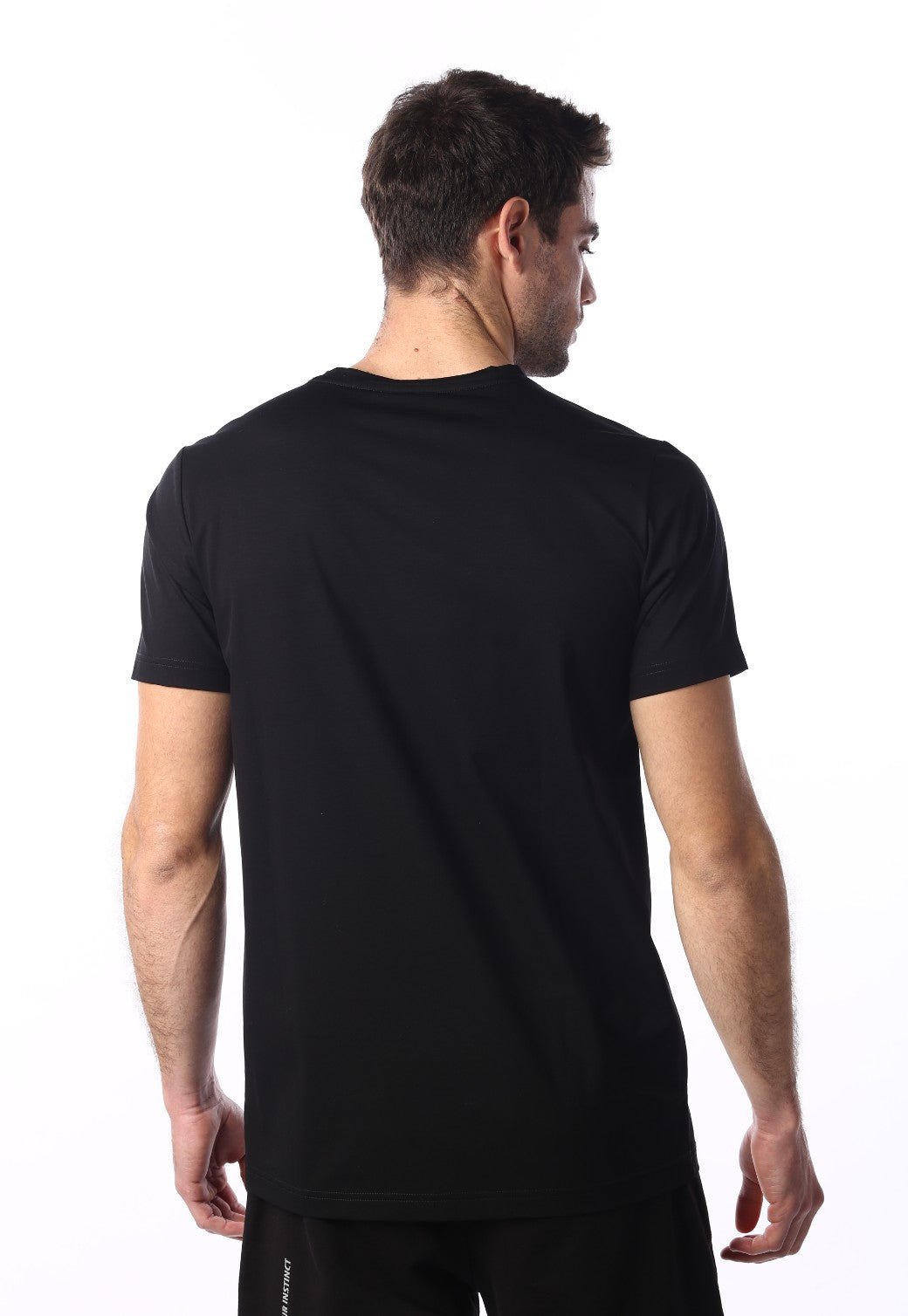 טי שירט קצרה עם לוגו R | גברים BLACK / L