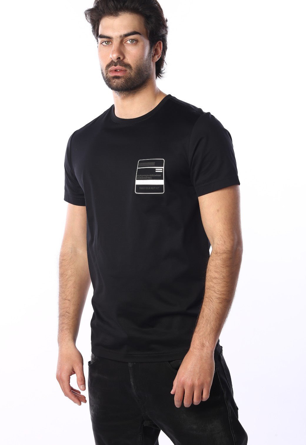 טי שירט קצרה עם לוגו | גברים BLACK / L