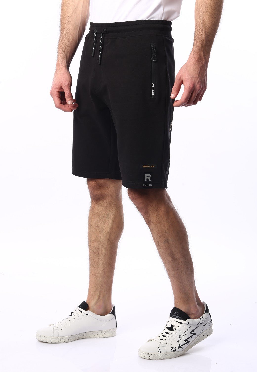 מכנסי פרנץ' טרי לוגו | גברים BLACK / L