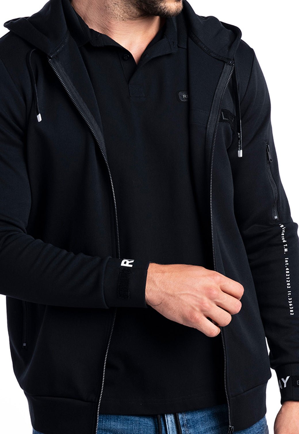 סווטשירט קפוצ׳ון | גברים BLACK / L