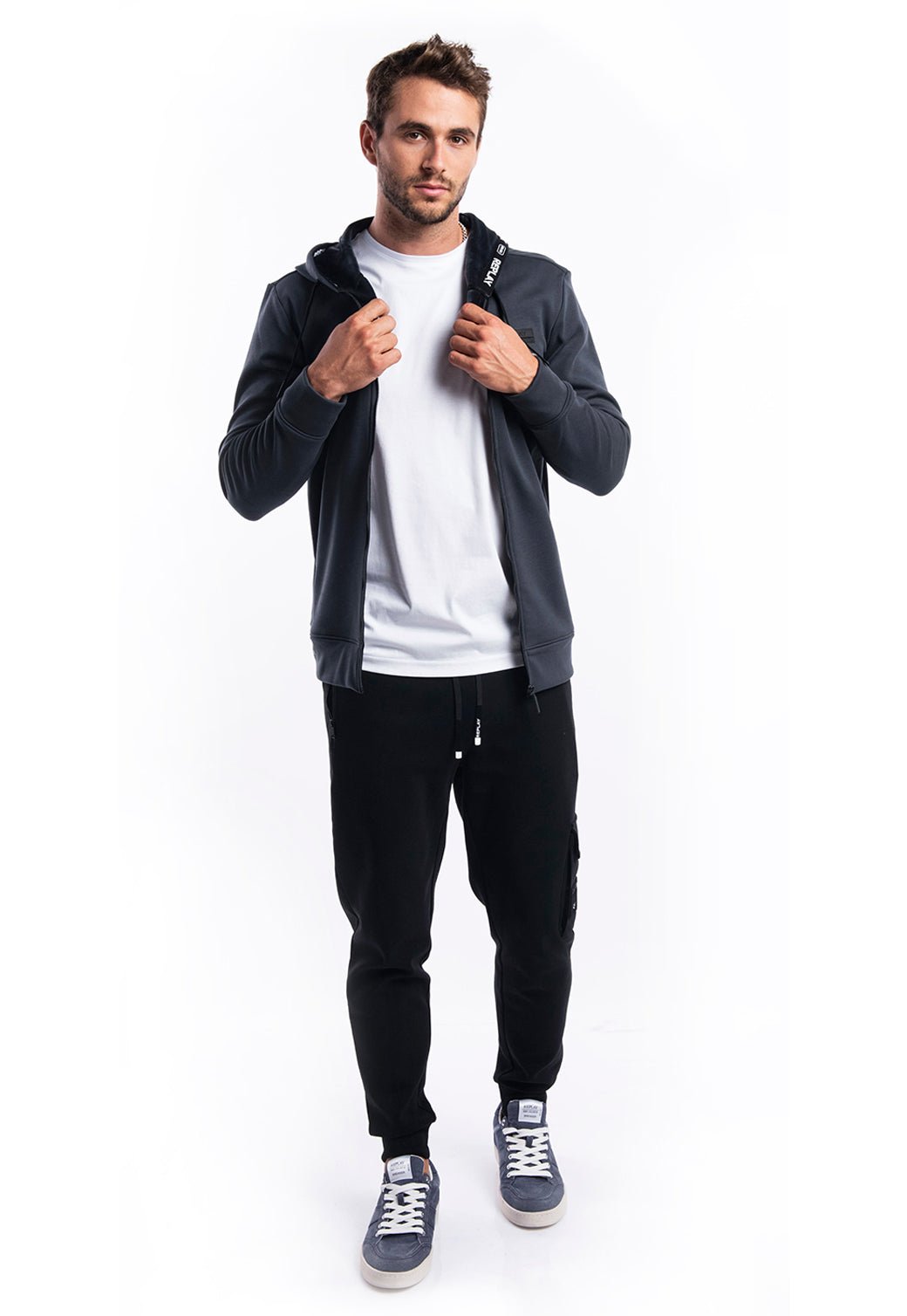 סווטשירט קפוצ׳ון | גברים BLACK / L