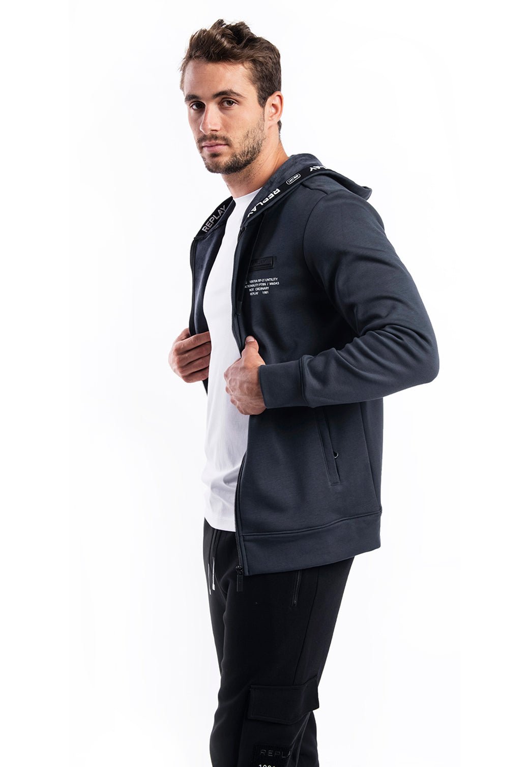 סווטשירט קפוצ׳ון | גברים BLACK / L