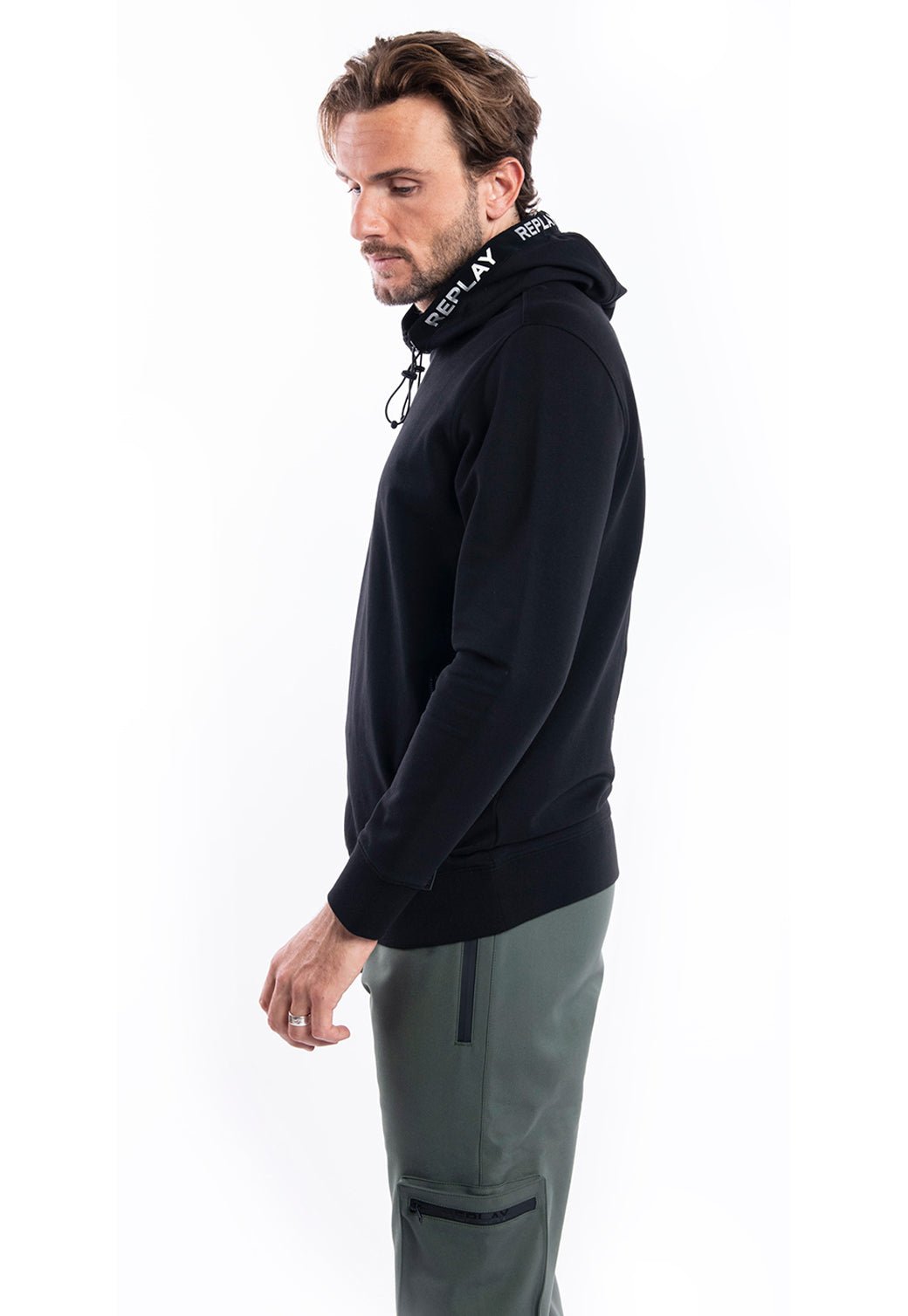 סווטשירט לוגו גב | גברים BLACK / L