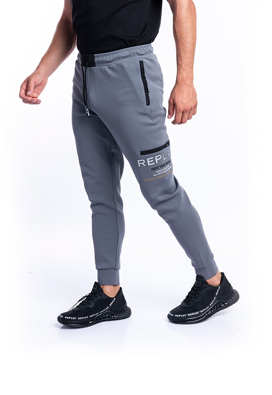 מכנסי טרנינג סלים פיט | גברים GREY / L