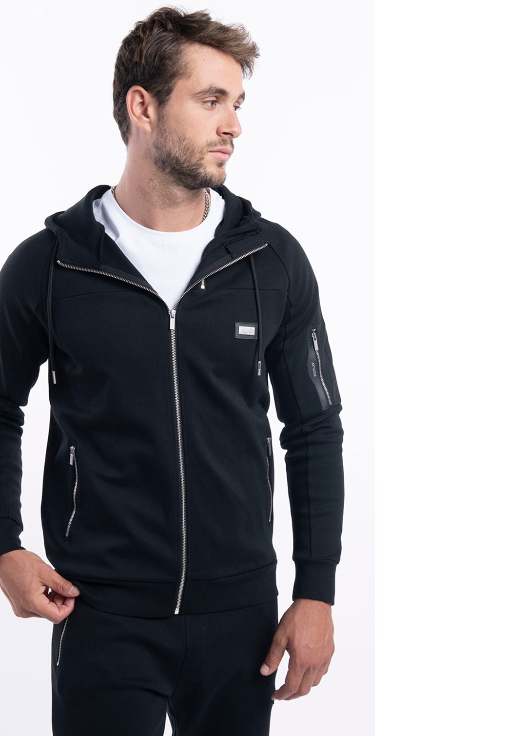 סווטשירט קפוצ׳ון | גברים BLACK / L