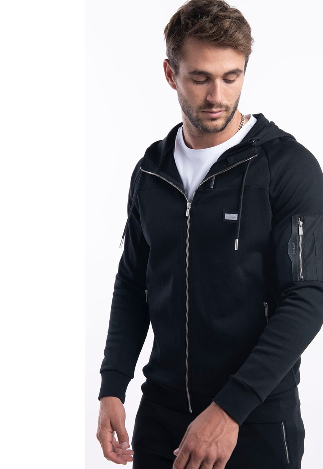 סווטשירט קפוצ׳ון | גברים BLACK / L