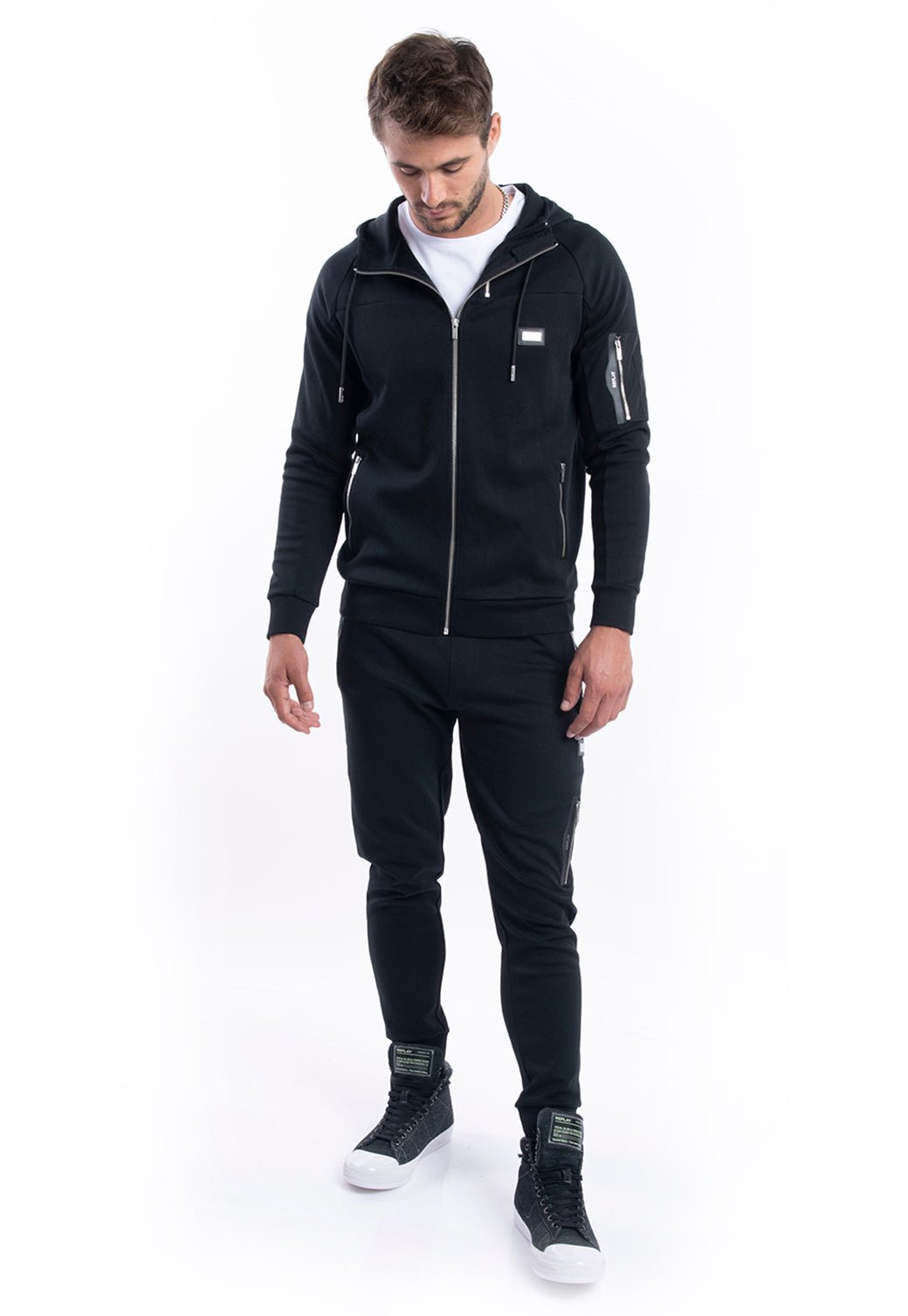 סווטשירט קפוצ׳ון | גברים BLACK / L