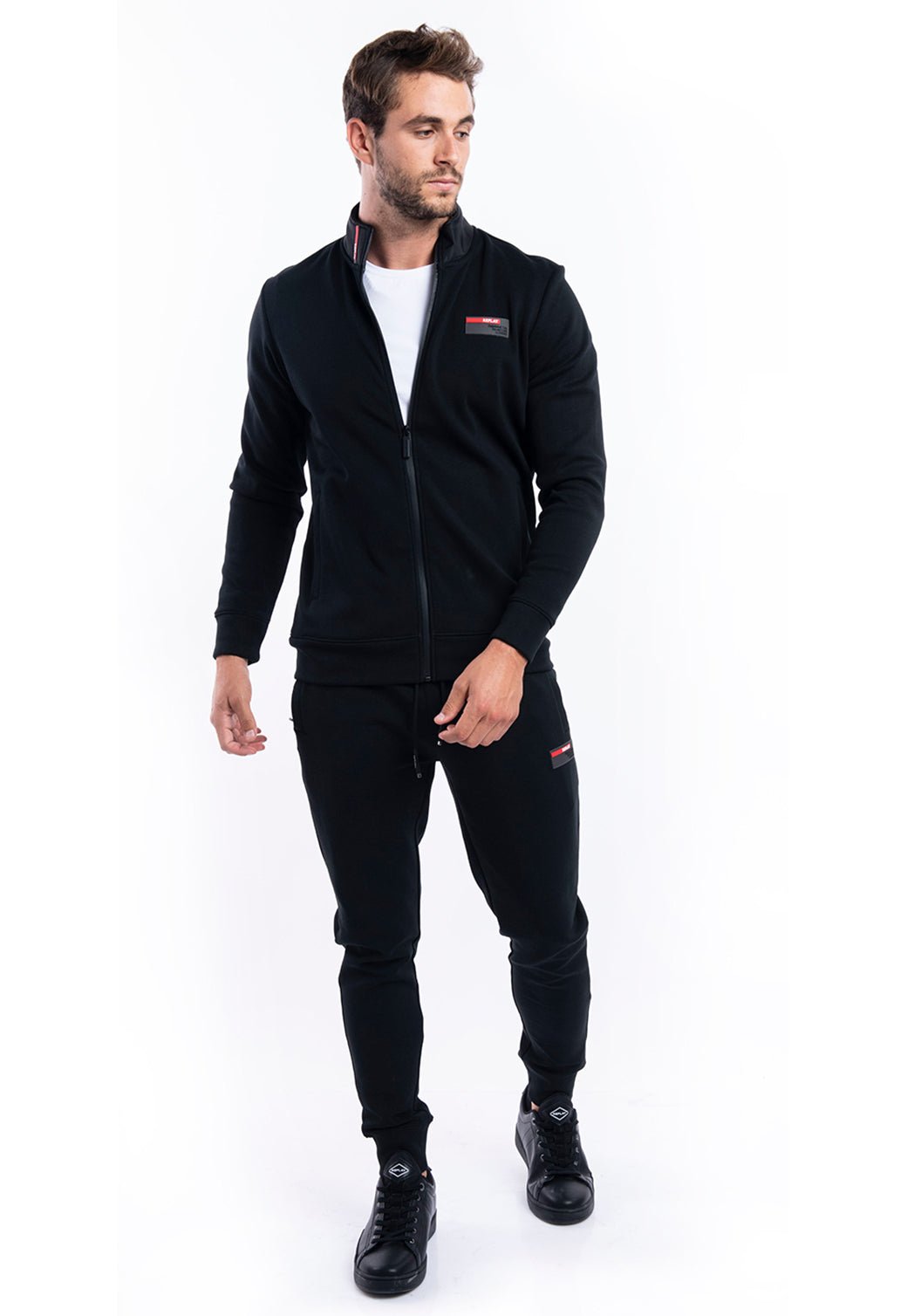 מכנסי טרנינג ארוכים לוגו | גברים BLACK / L