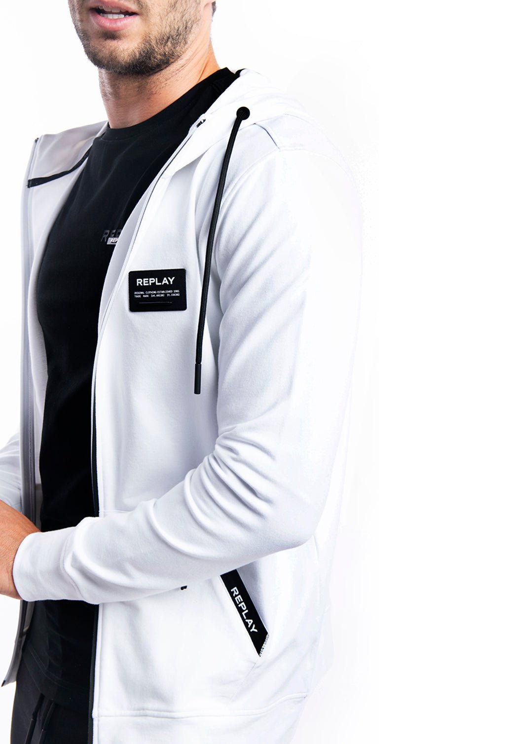 סווטשירט קפוצ׳ון טרי | גברים WHITE / L