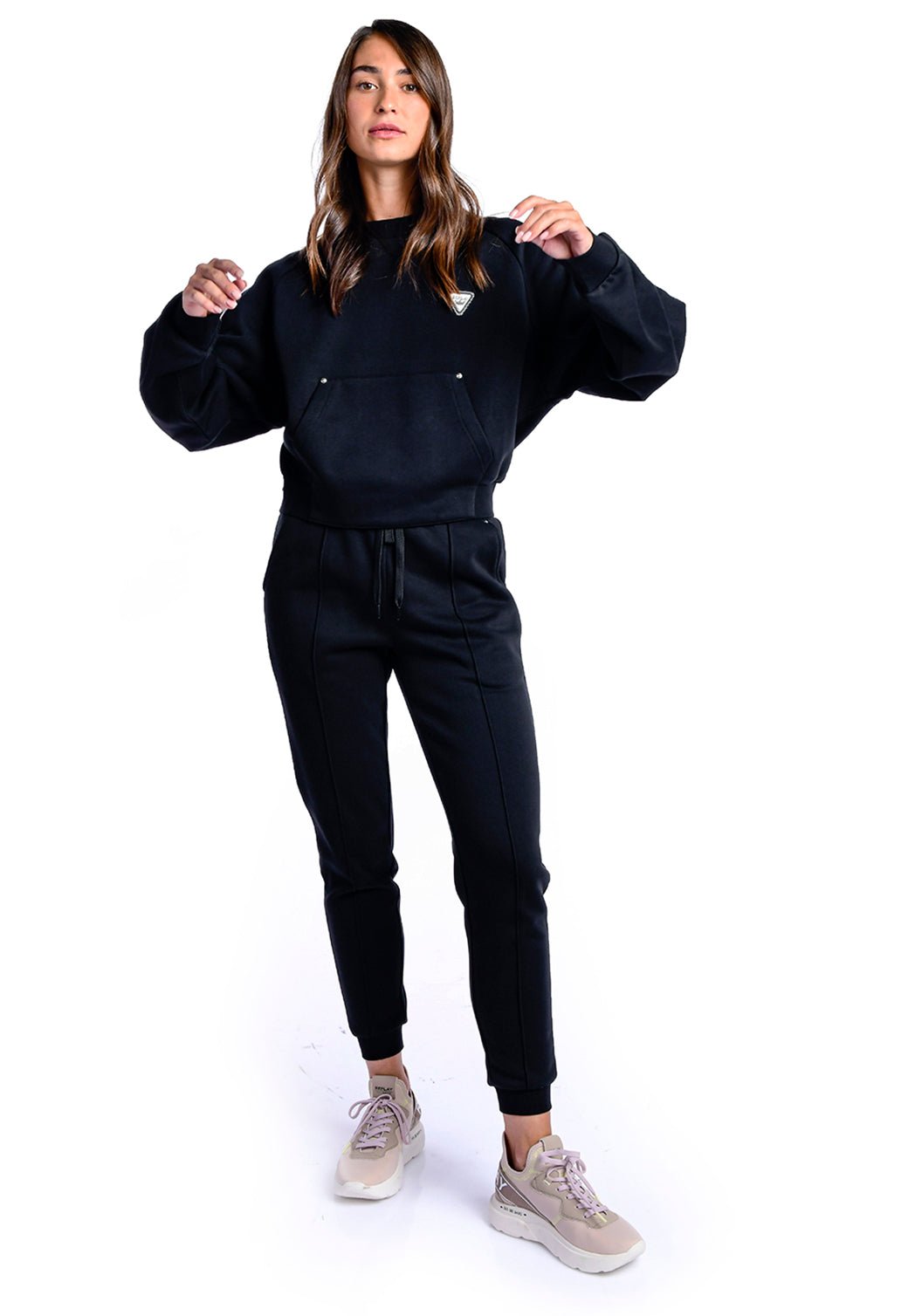 סווטשירט אמריקאי | נשים BLACK / S