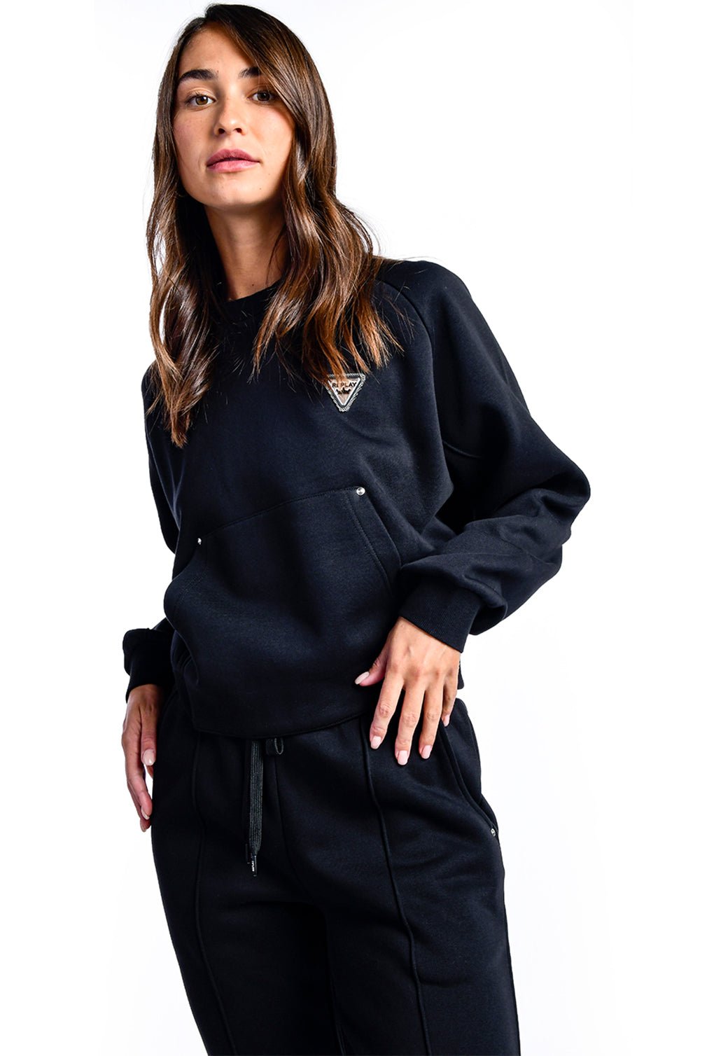 סווטשירט אמריקאי | נשים BLACK / S