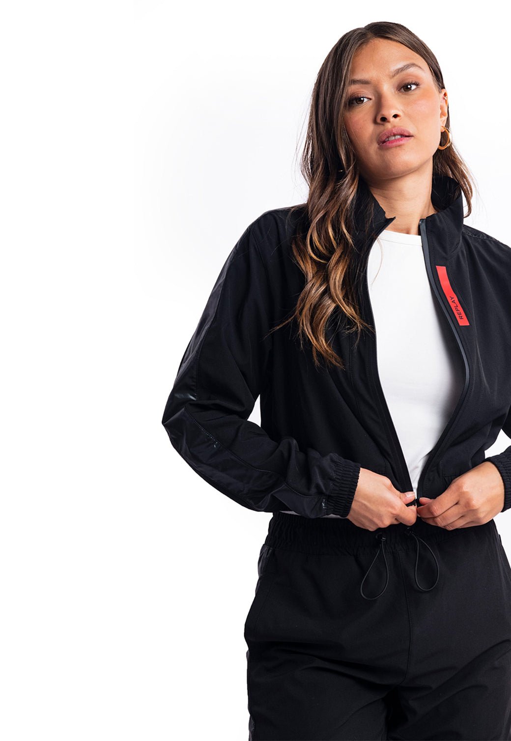 ז׳קט ניילון פיט | נשים BLACK / S