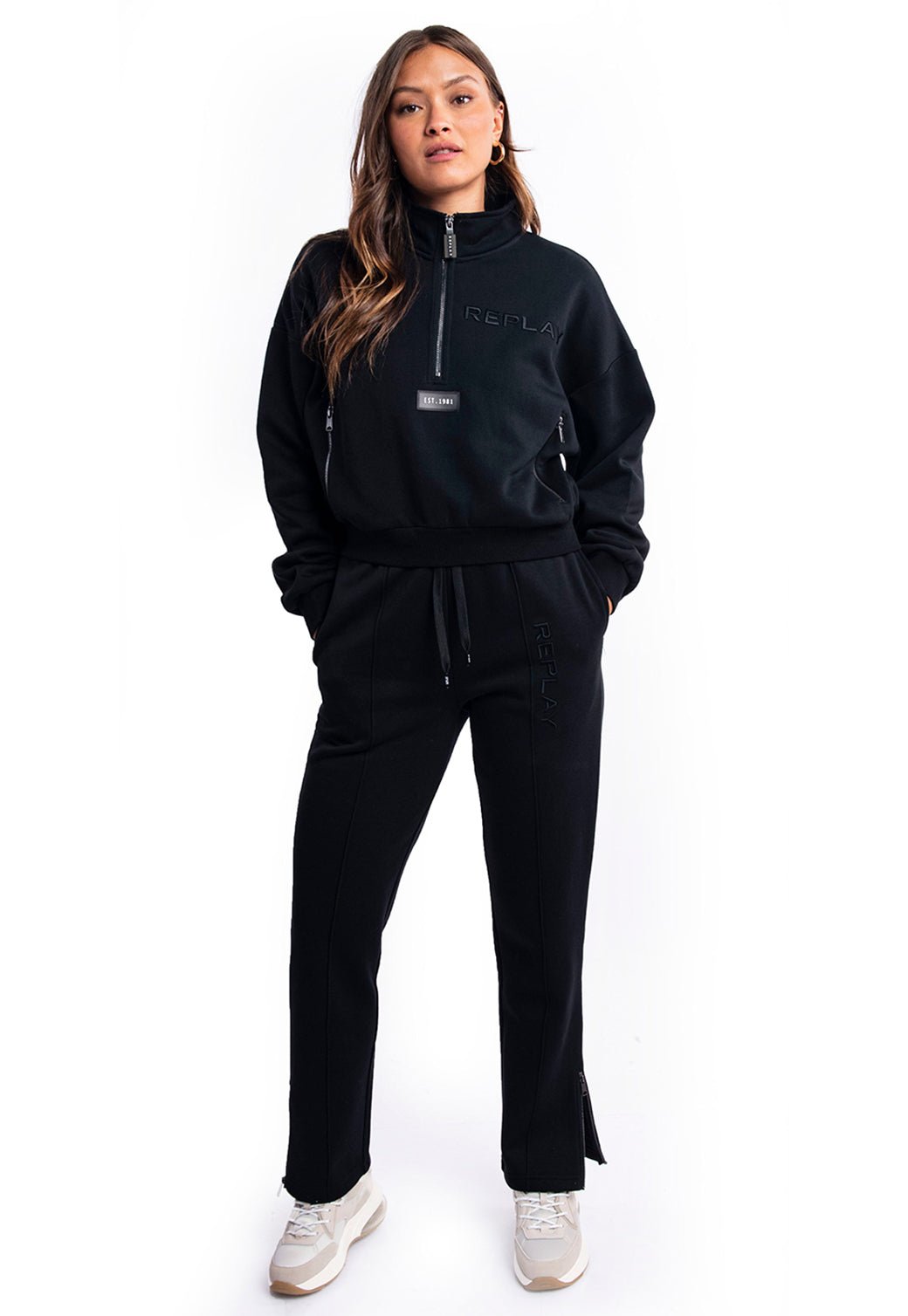 מכנסי טרנינג ארוכים | נשים BLACK / S