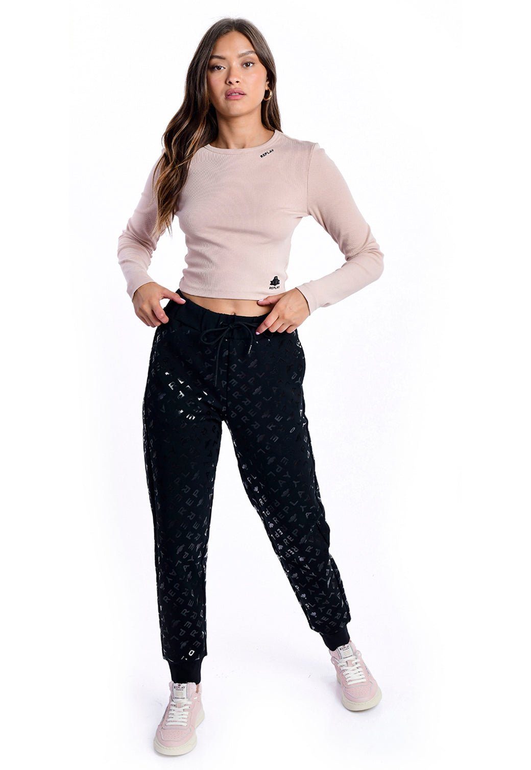 טי שירט ניקי עם שרוולים ארוכים | נשים RED / S