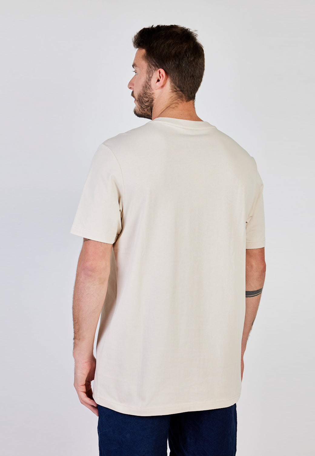 טי שירט קצרה לוגו בגב גברים