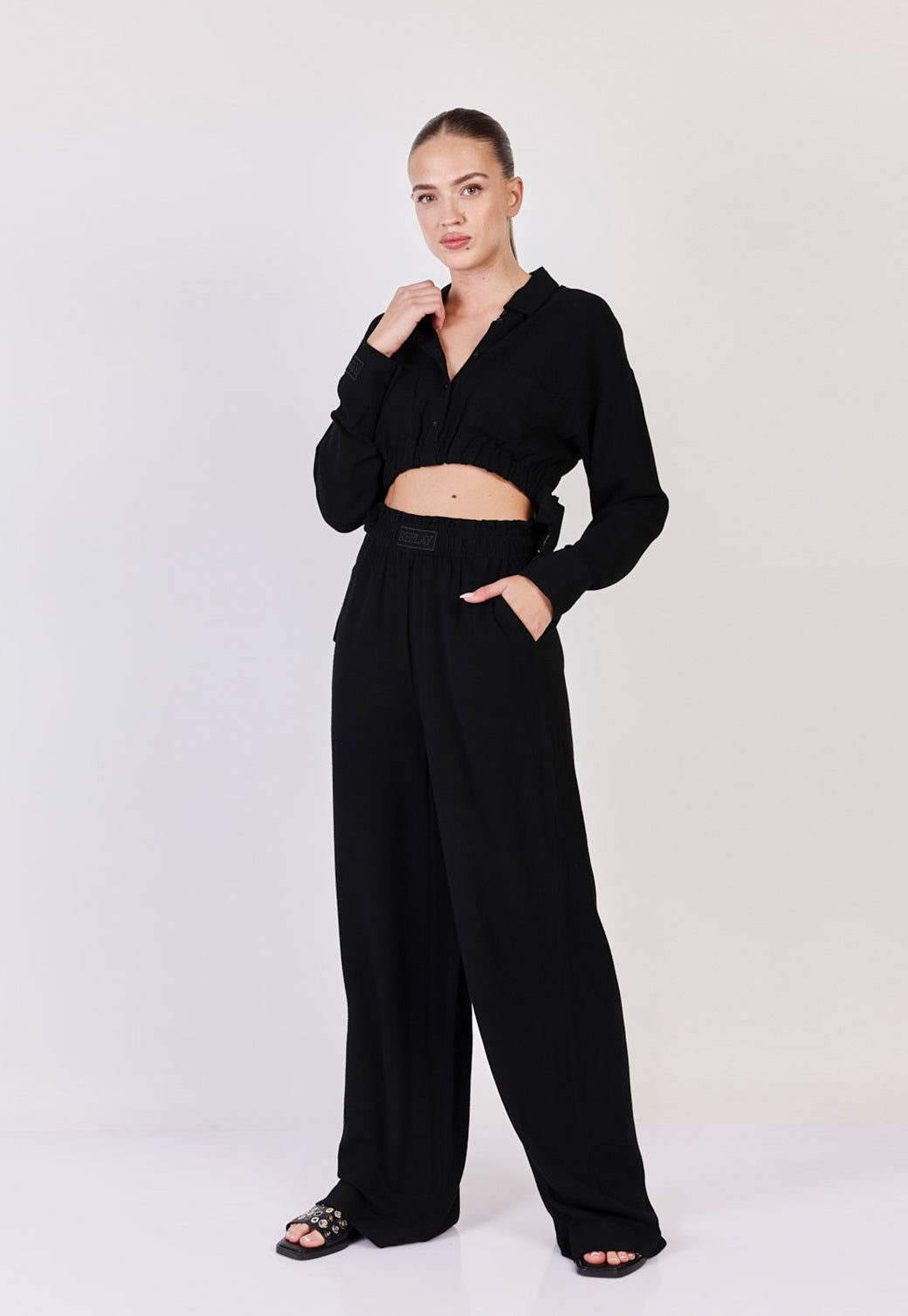 מכנסיים ארוכים Rayon Wide Leg נשים