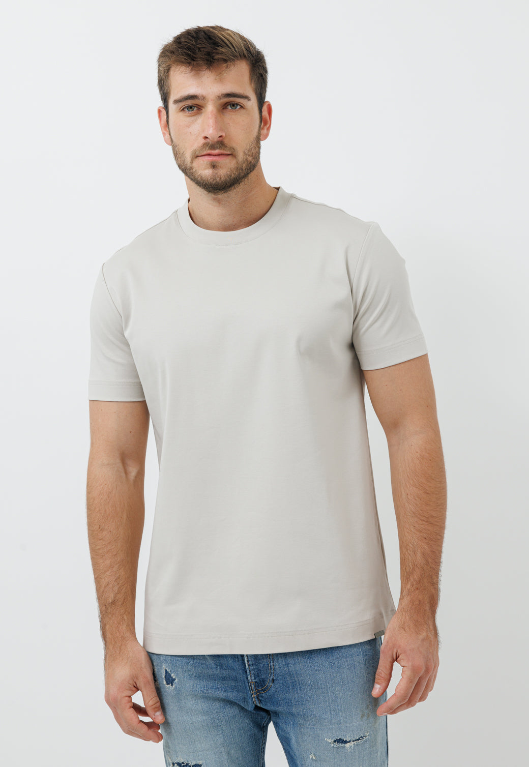טי-שירט לגברים בצבע אבן