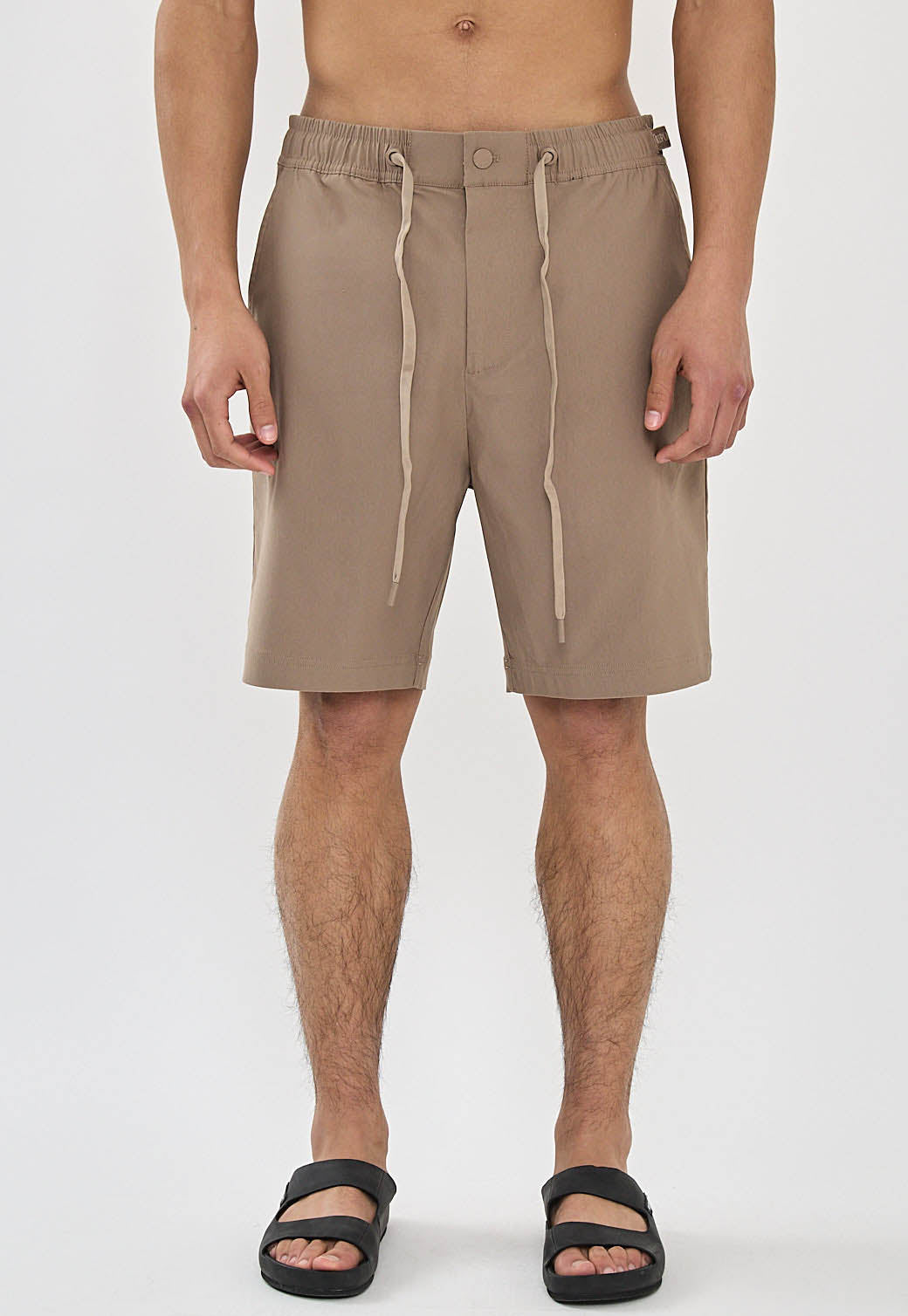 מכנסיים קצרים RAYON לגברים בצבע חום