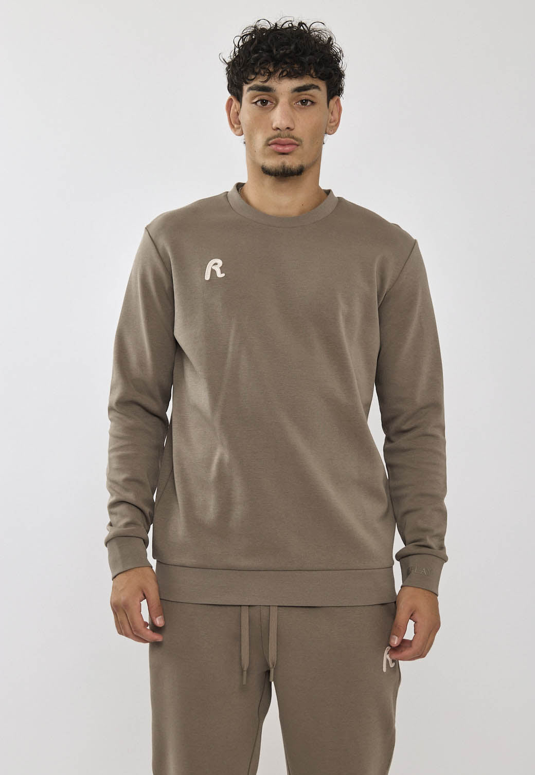 חליפת טרנינג שני חלקים ריפליי לגברים בצבע חום