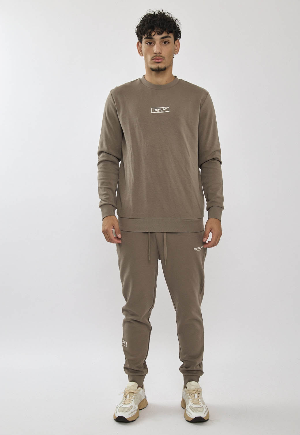 חליפת טרנינג ריפליי לגברים בצבע חאקי