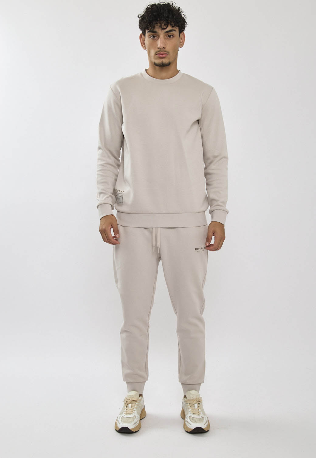 חליפת טרנינג ריפליי לגברים בצבע בז׳