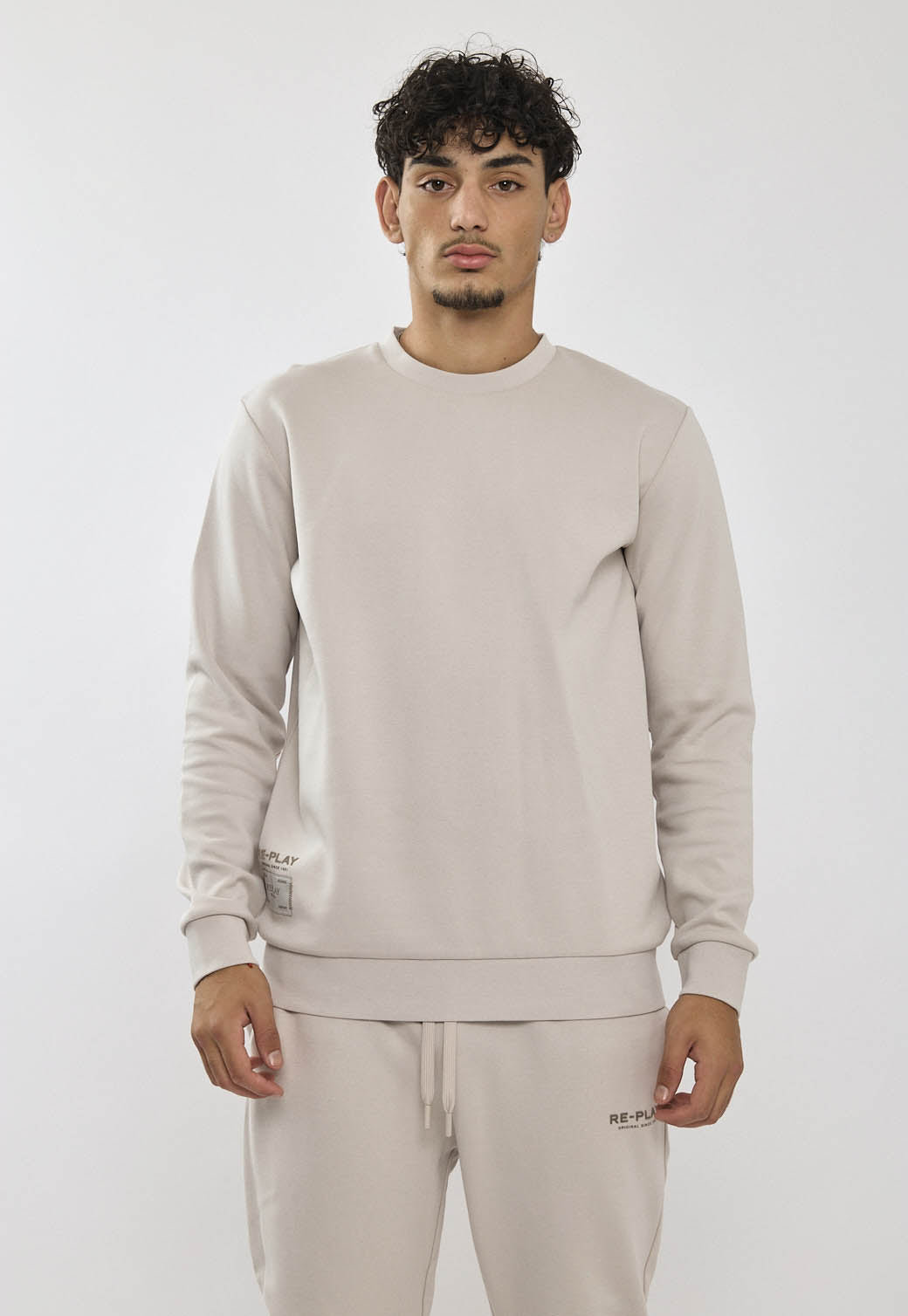 חליפת טרנינג ריפליי לגברים בצבע בז׳