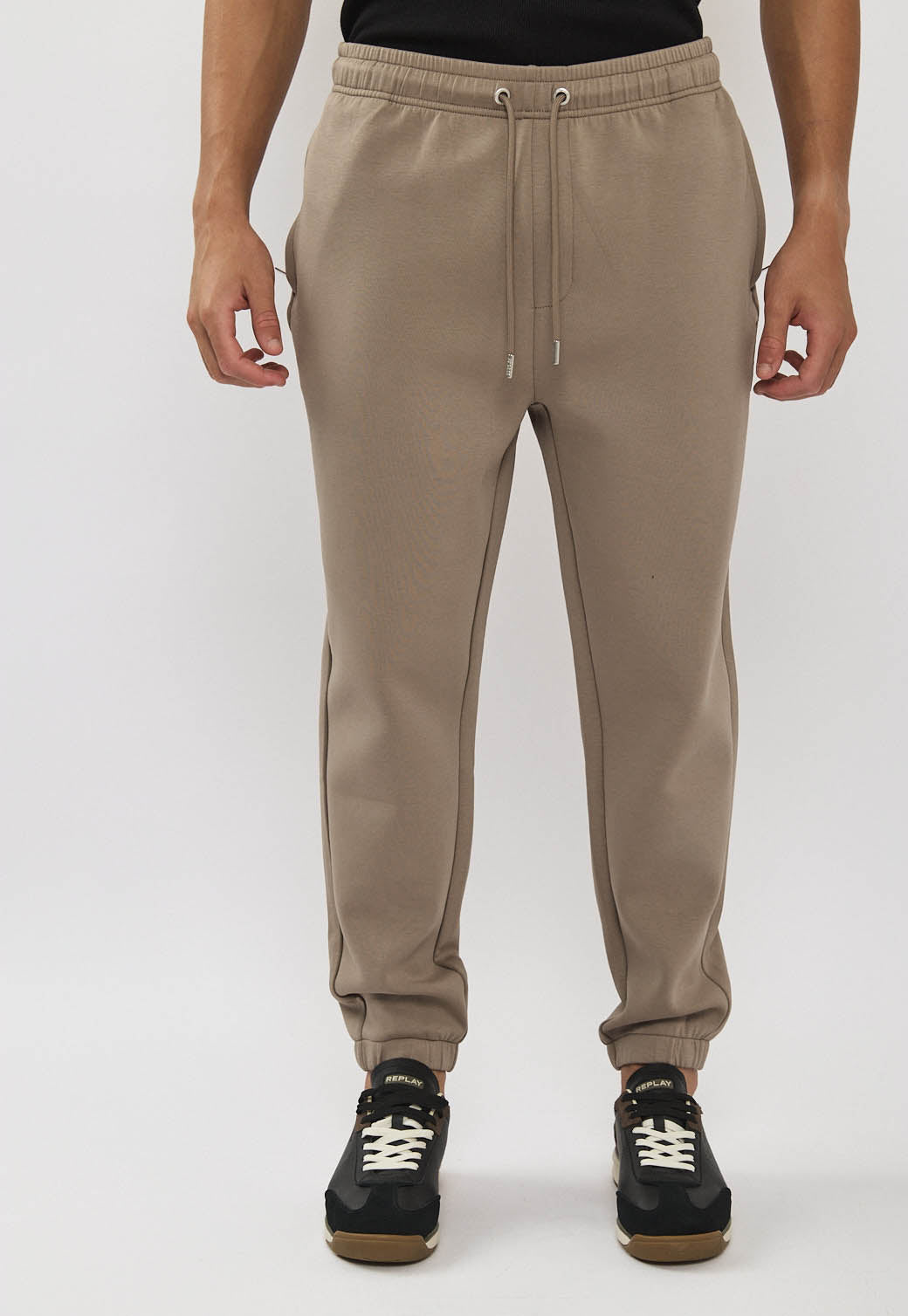 מכנסי טרנינג לגברים בצבע חום בהיר