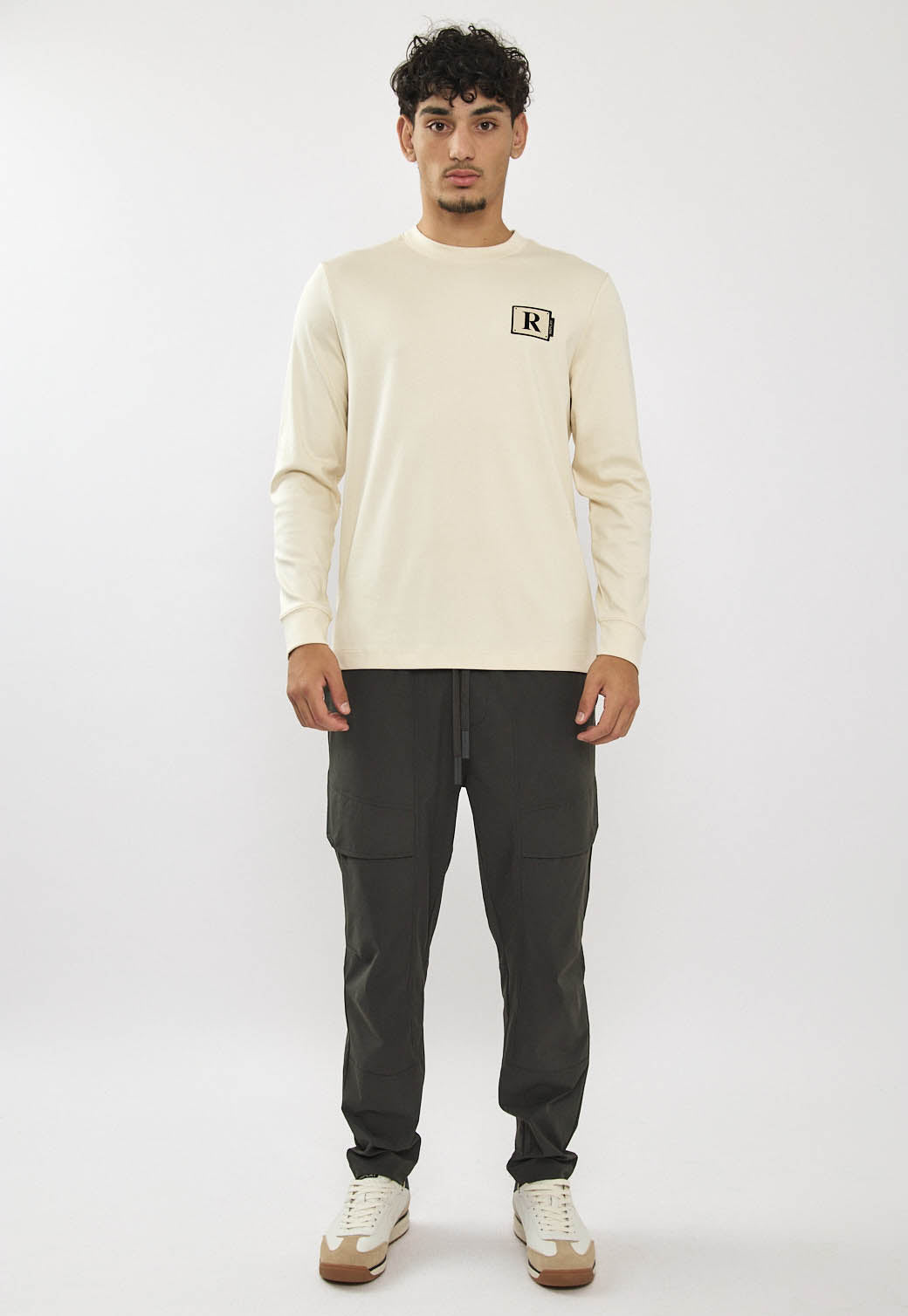 M AMMONIA LS T-SHIRT 26166865 STONE  01